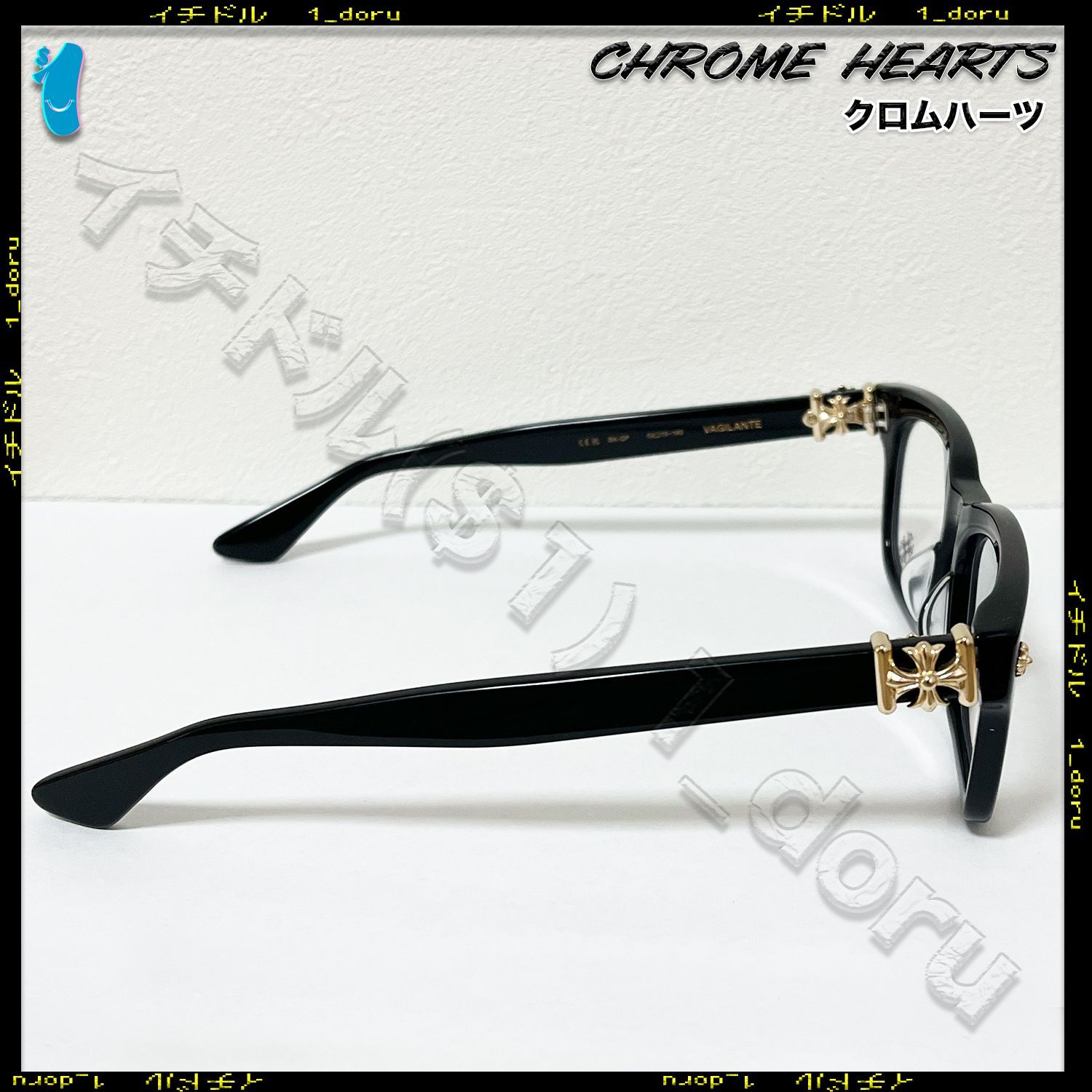  CHROME HEARTS CH PLUS プラス ブラック ゴールド メガネ 眼鏡 メガネ 小物