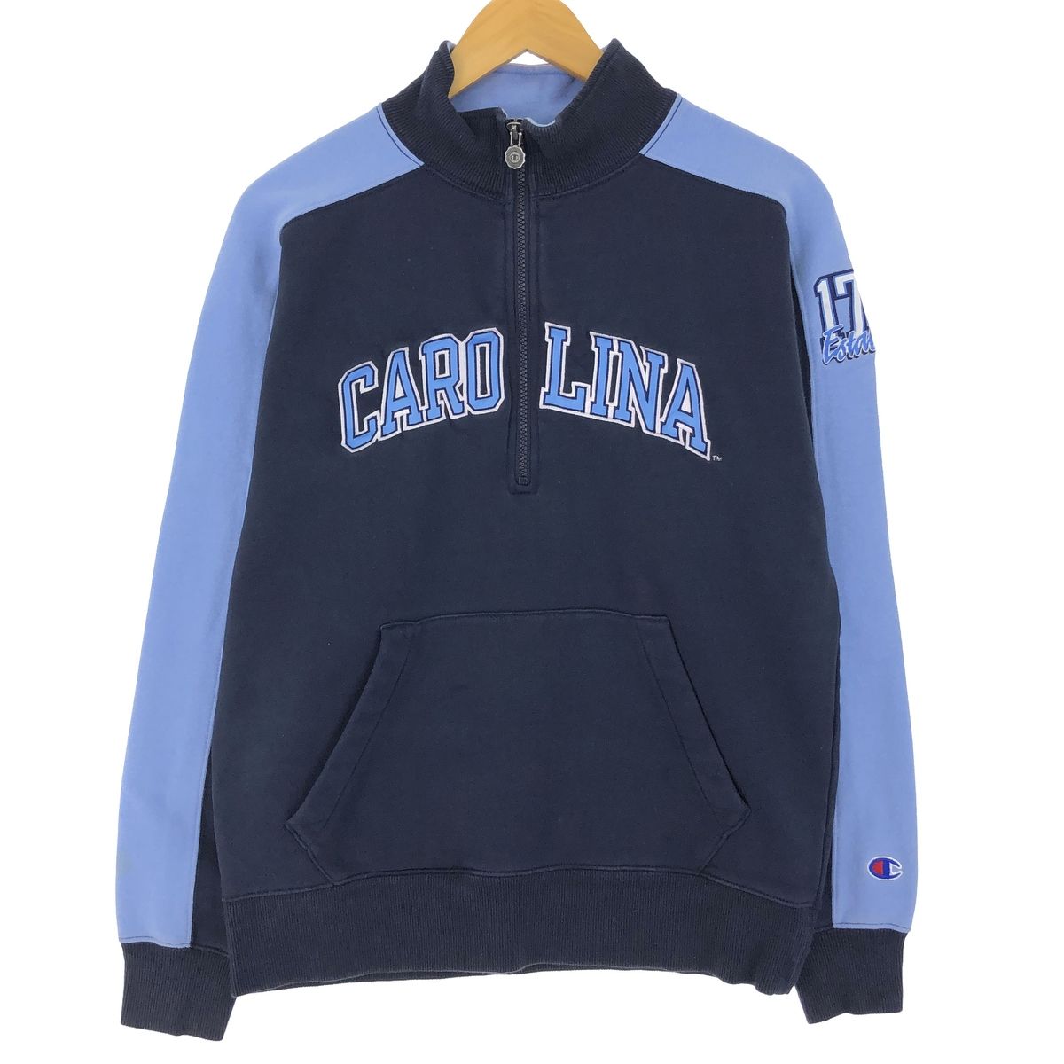 古着 チャンピオン Champion NORTH CAROLINA ノースカロライナ大学 カレッジ ハーフジップスウェットシャツ トレーナー メンズS/eaa413795