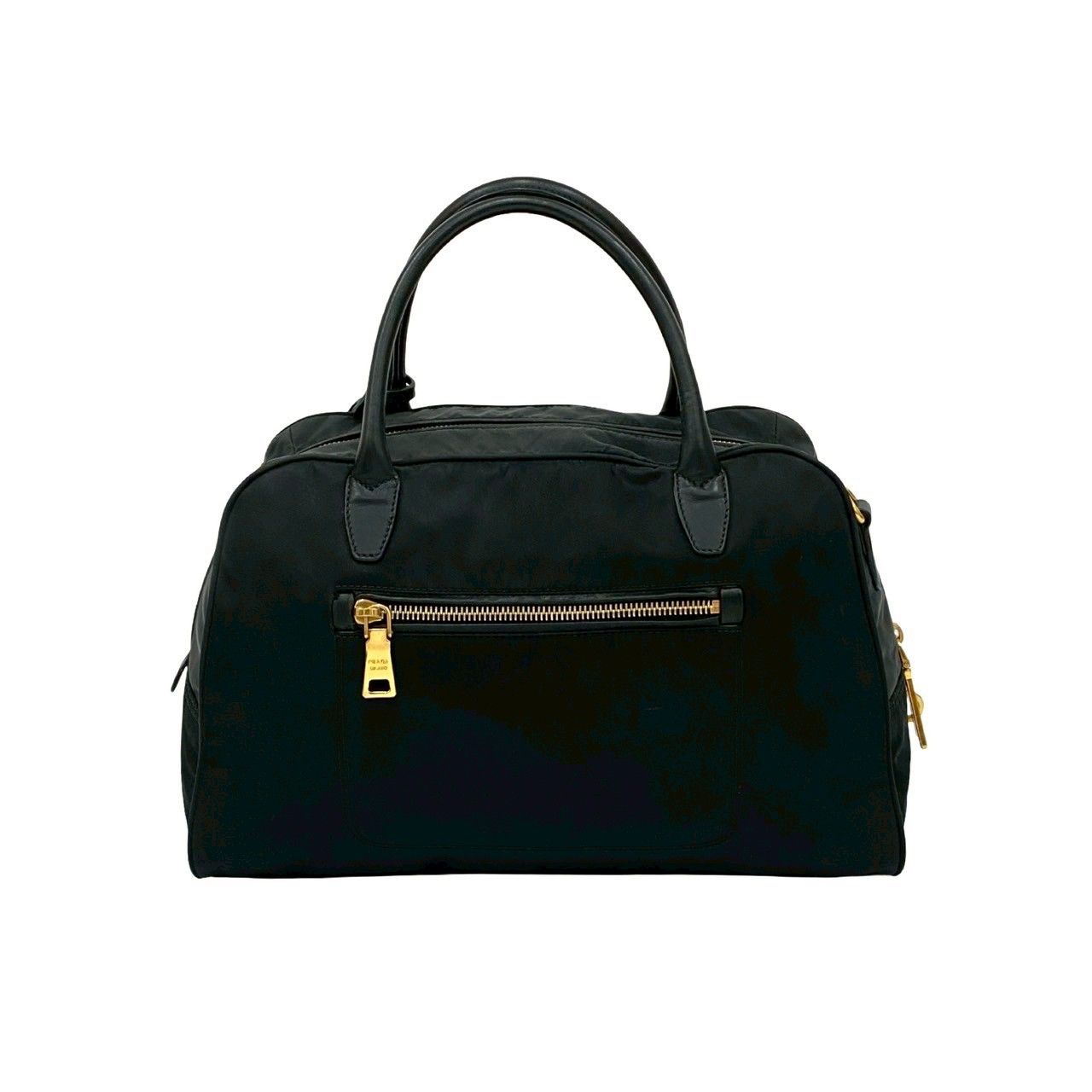 希少 極美品 プラダ 2way ボストンバッグ 三角ロゴ 鍵付 ウール 本革 黒 極 美品 希少品 鍵付き PRADA プラダ 三角ロゴ 金具 ナイロン