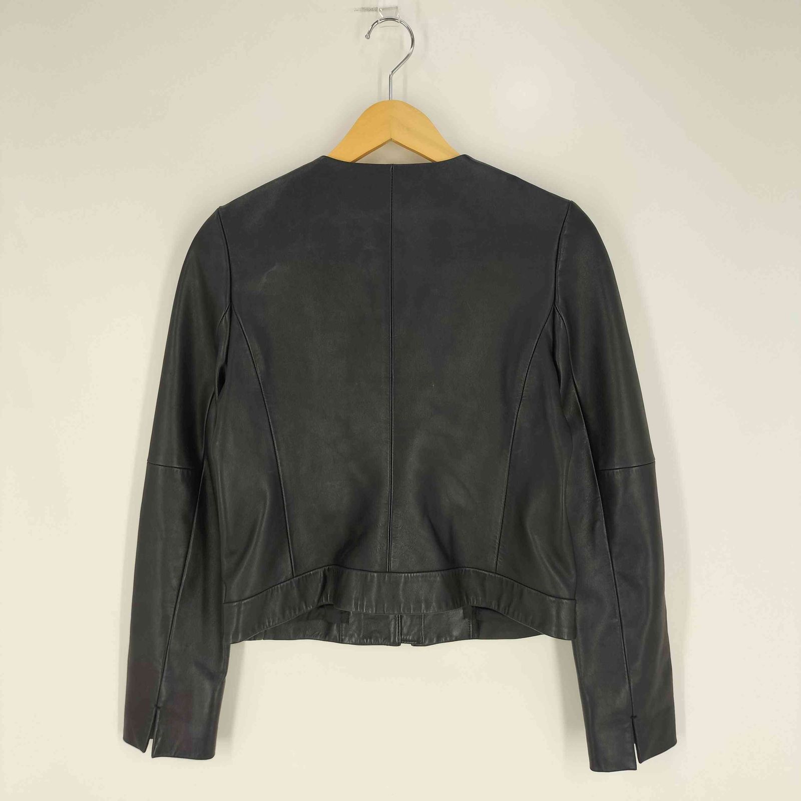 マッキントッシュロンドン 羊革　ノーカラー　ライダースジャケット 黒　38 マッキントッシュロンドン 割引 羊革 ノーカラー ライダースジャケット