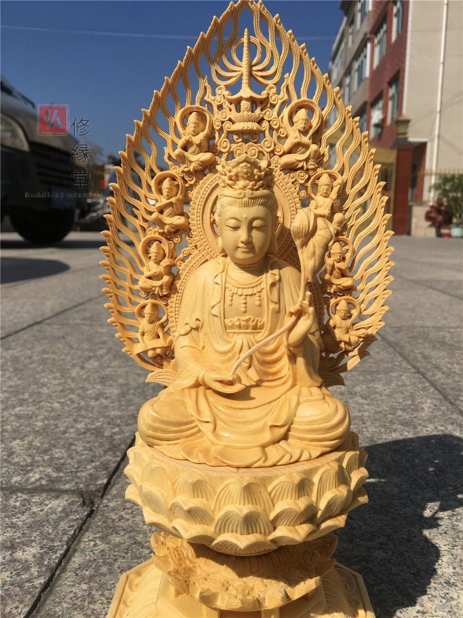 WEB限定】 不動明王立像 修縁堂】一刀彫 木彫り 天然木檜 仏教
