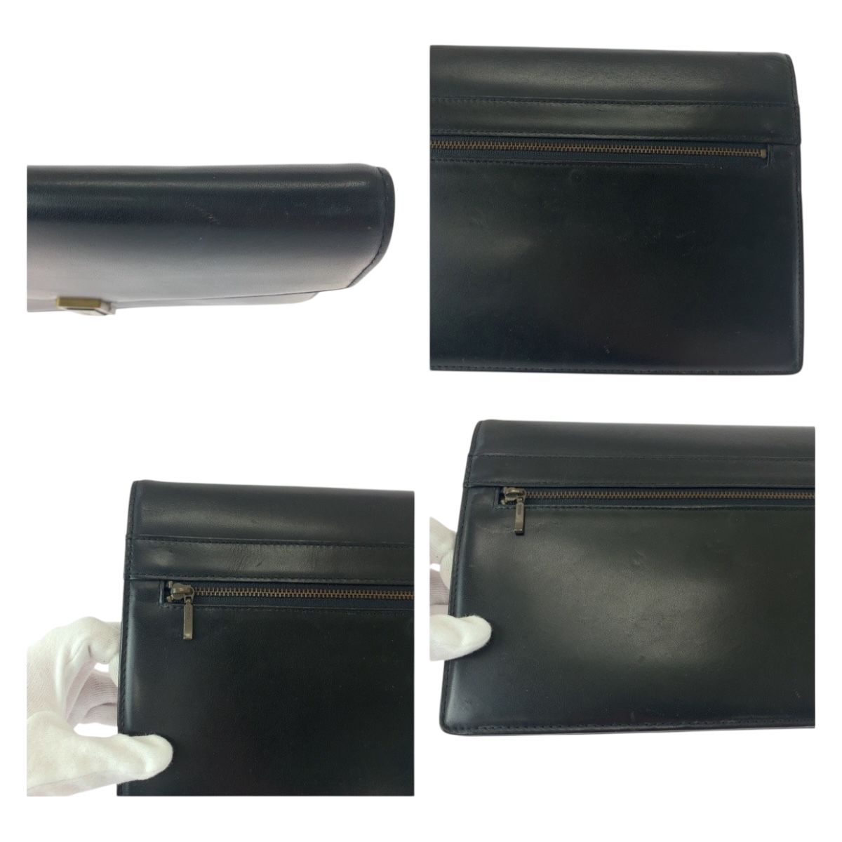 SAINT LAURENT サンローラン ヴィンテージ YSL ブラック 黒 ゴールド