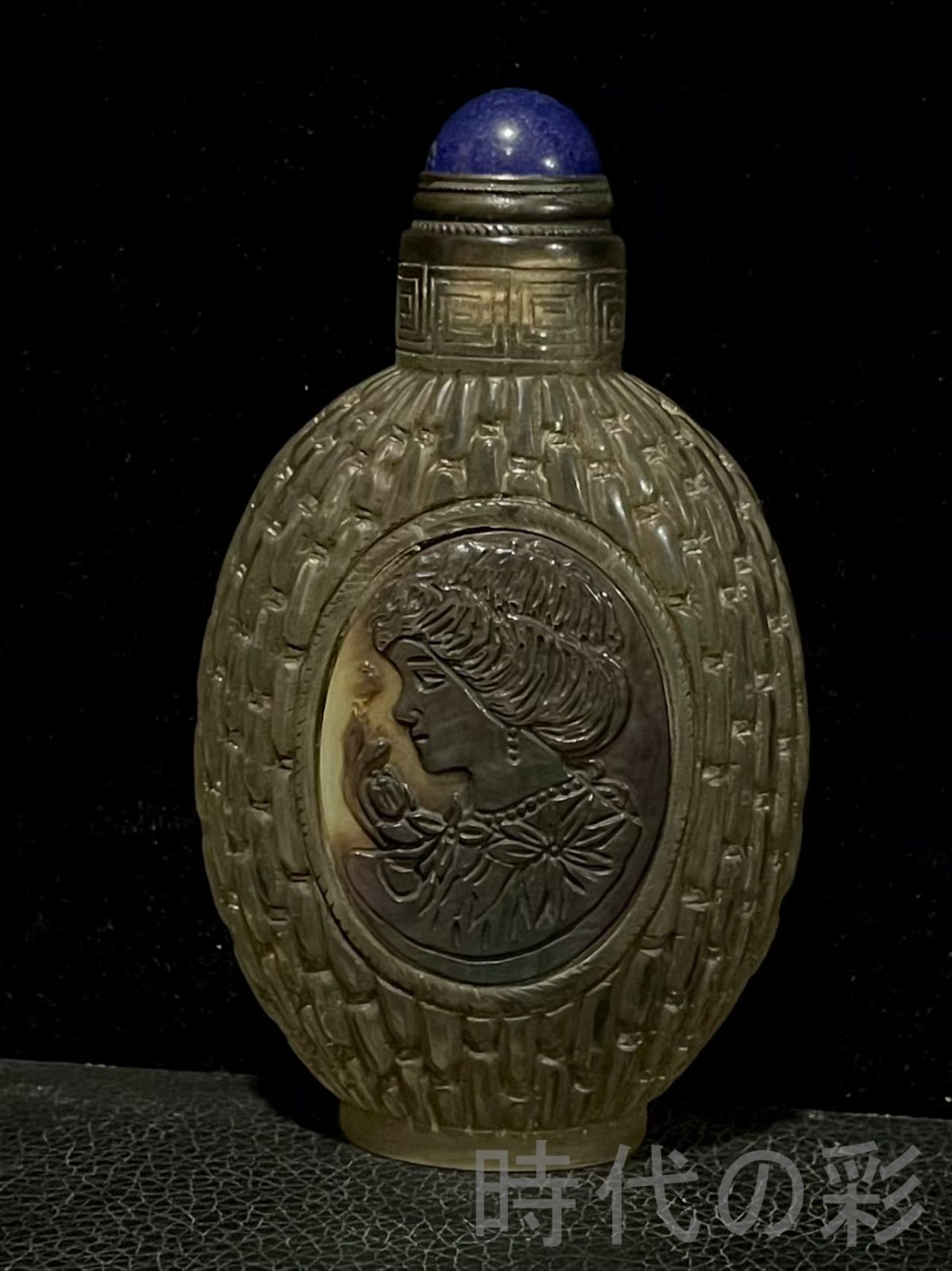 中国古美術 旧家蔵出 清代 琉璃 貝殻象嵌 西洋 鼻煙壺 名家手繪 工芸品 骨董品 古玩 細工 古置物 縁起物 時代物 R07092105