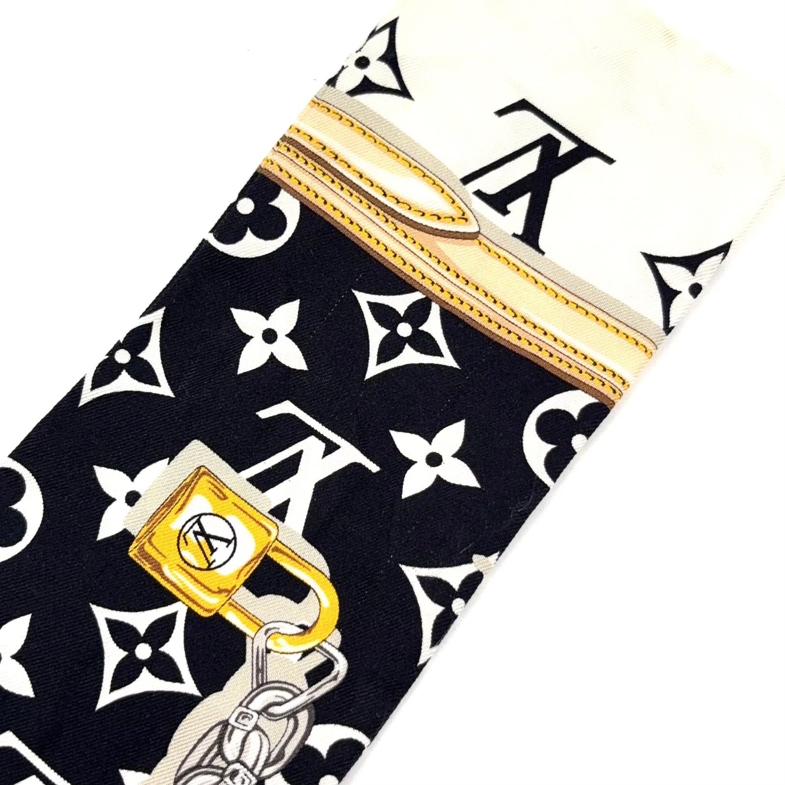 ルイヴィトン バンドー モノグラム コンフィデンシャル スカーフ 絹 シルク LOUIS VUITTON バンドー モノグラム コンフィデンシャル シルク
