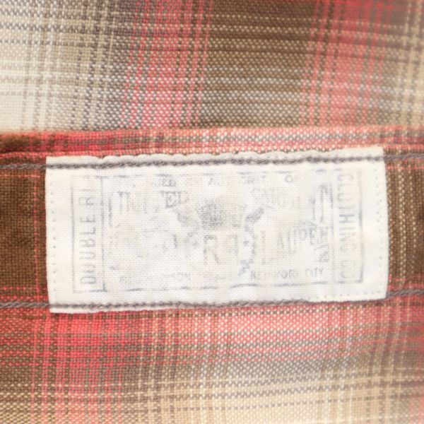 RRL 黒タグ 一ツ星 オンブレチェック 長袖 ウエスタンシャツ L 赤×茶