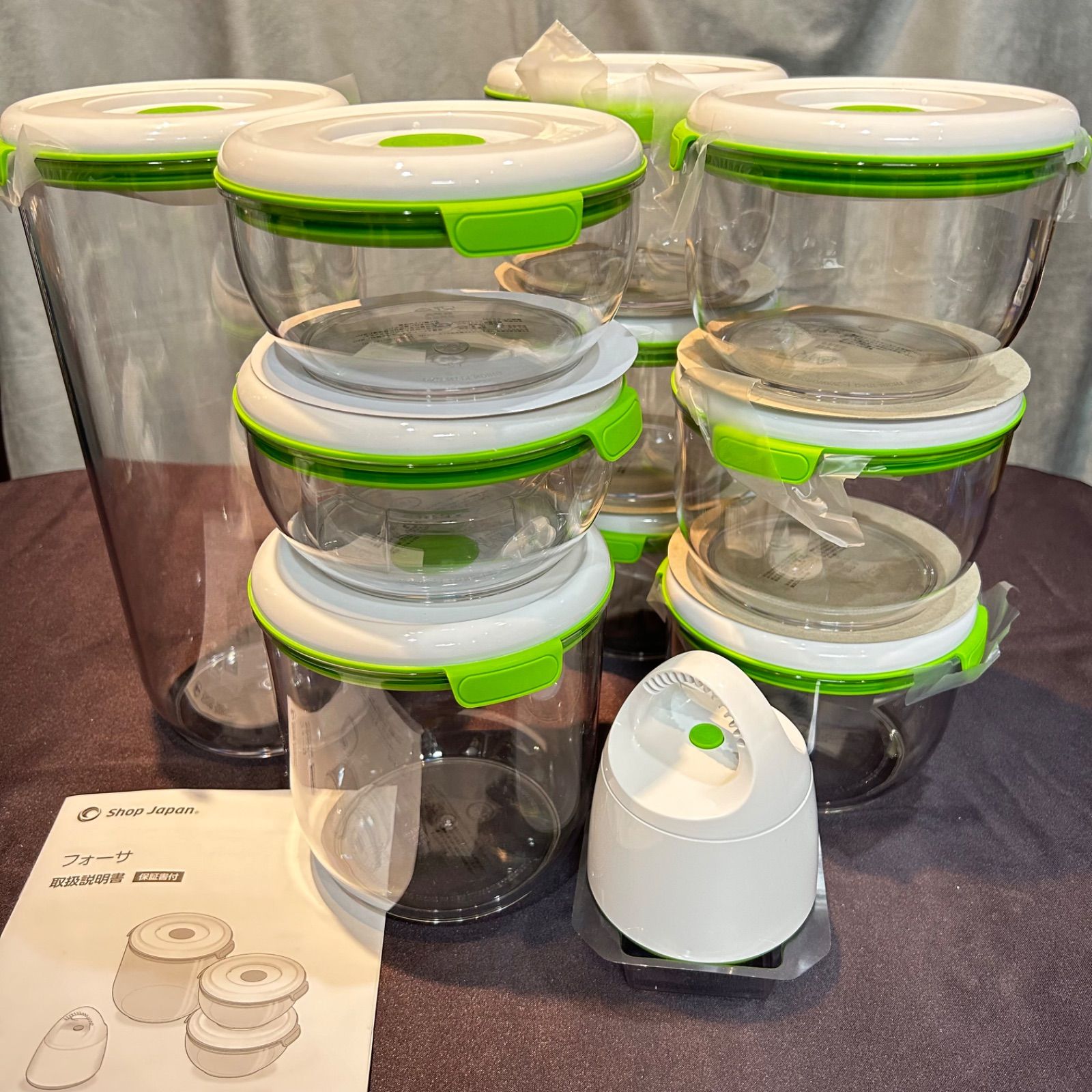 FOSA フォーサ 真空保存容器 丸 本体 コンテナ10個セット