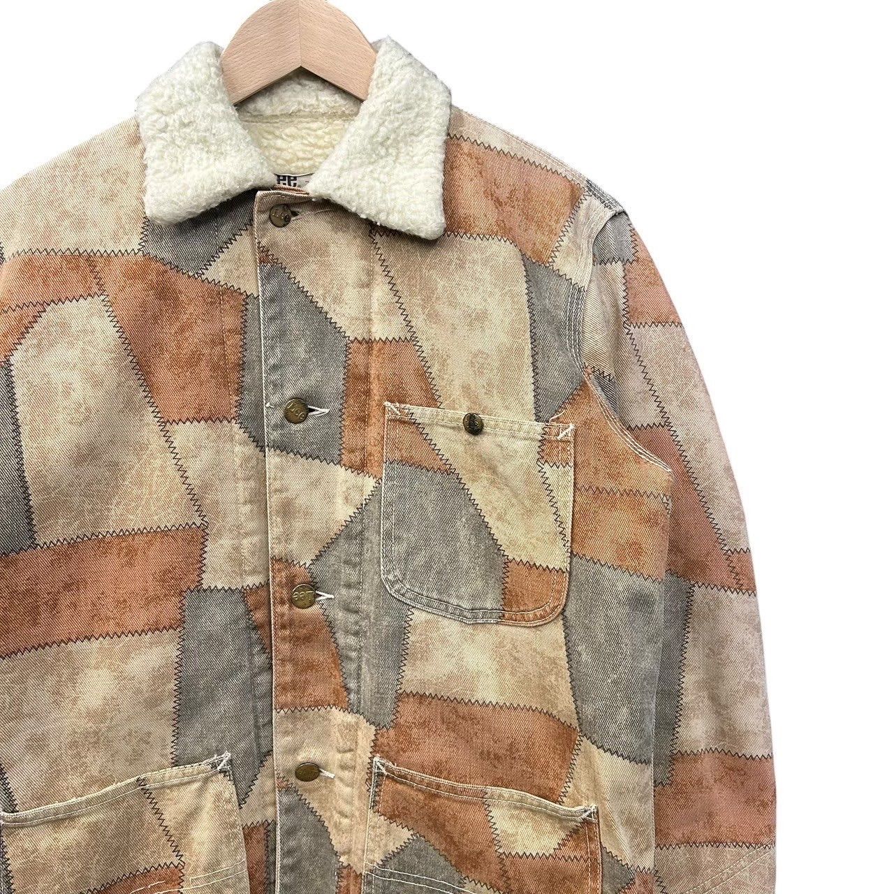 【美品】70s Lee プリントパッチワーク柄 ボア カバーオール Lee(リー) / カバーオール/70s/outerwear/パッチワークプリント