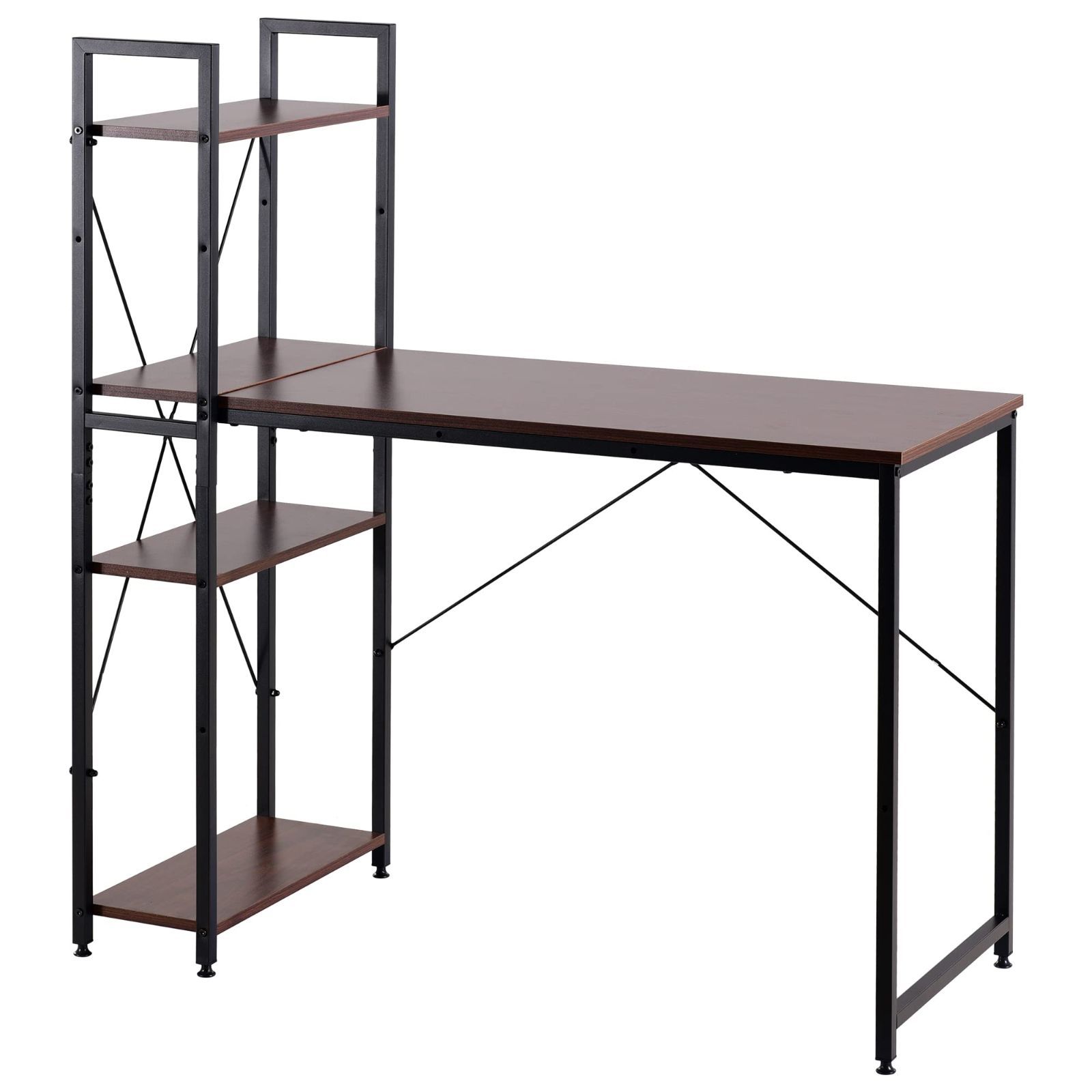 パソコンデスク ロータイプ デスク 一体分離両用 3段シェルフ付 左右