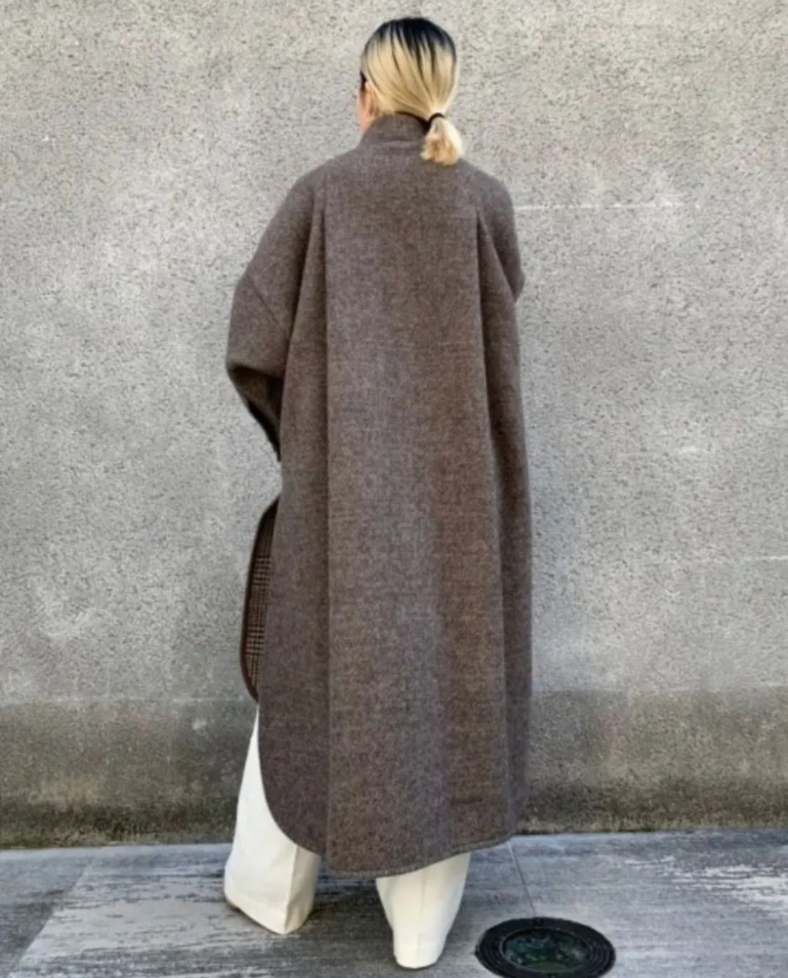 Casa fline カーサフライン ハイネック ポンチョコート ロングコート