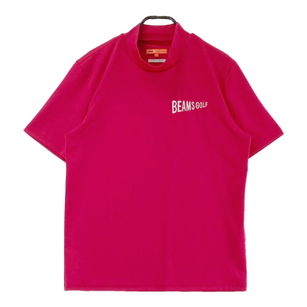 サイズ：L BEAMS GOLF ビームスゴルフ 2023年モデル ハイネック半袖Tシャツ  レッド系 [240101494763] ゴルフウェア メンズ ストスト サイズ：L BEAMS GOLF ビームスゴルフ 2023年モデル ハイネック半袖T