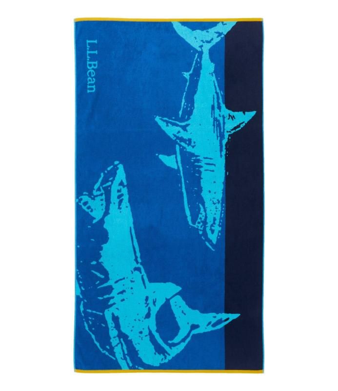 L.L.Bean エルエルビーン シーサイド ビーチ タオル シャーク フリーサイズ Capri Blue ブルー １０００２２４７６７