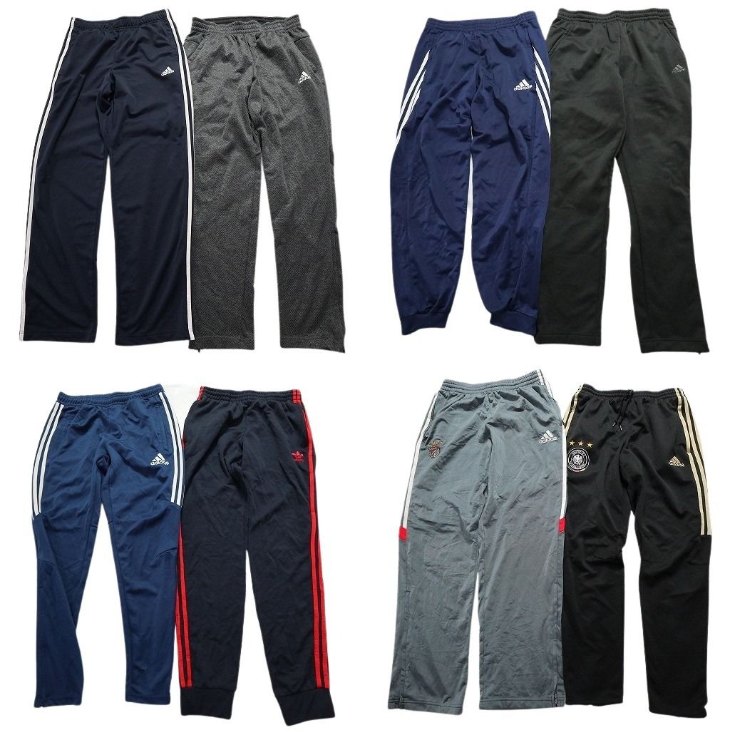 古着卸 アディダス adidas ジャージ パンツ 8枚セット メンズ Ｍ ワッペン 3ストライプス トラックパンツ 古着 NA0284