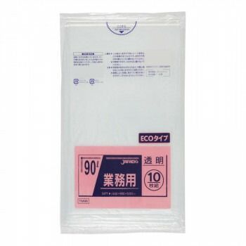 ジャパックス スタンダードポリ袋90L 透明 10枚×30冊 TM98
