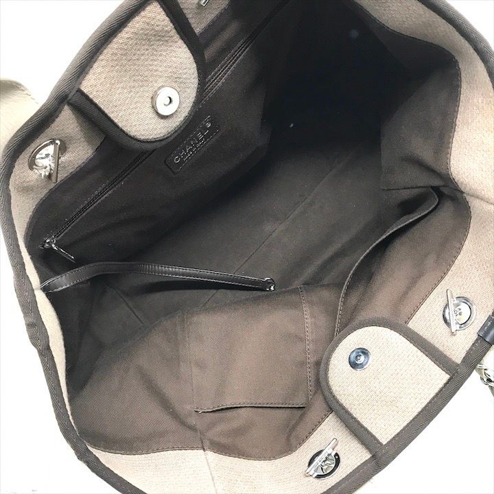 CHANEL シャネル ココマーク ストロー ドーヴィル SV金具 ショルダー トート バッグ グレージュ ブランド 鞄 Bag k6288 DECORATOM_COM_BR