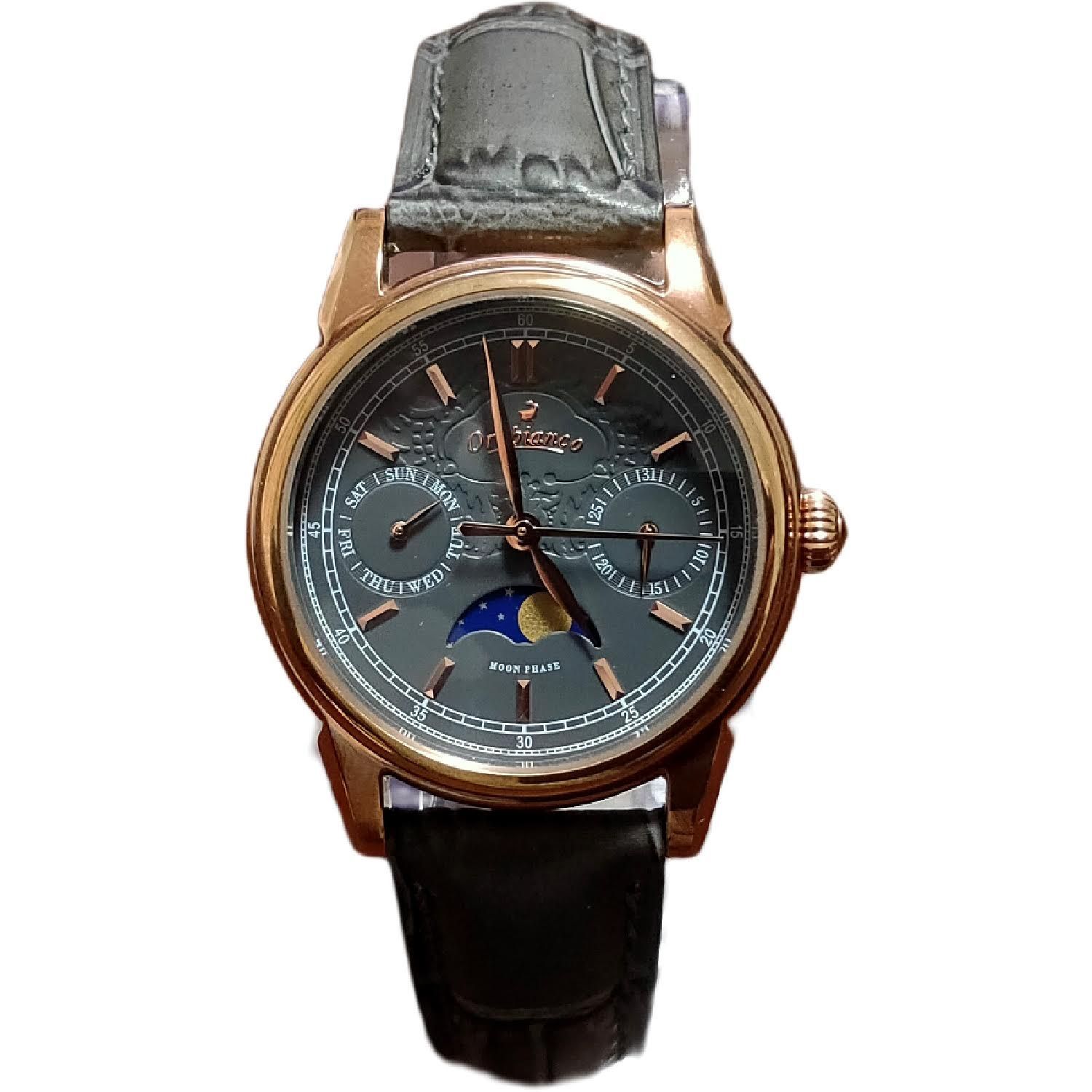 オロビアンコ 腕時計 OR0075-33 ムーンフェイズ ブラックベルト 【公式