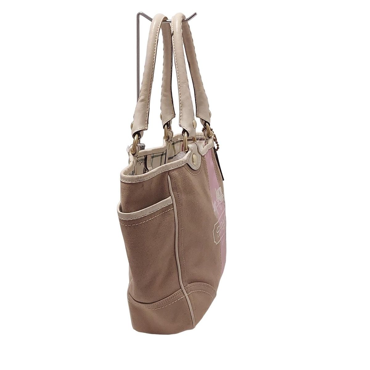 A4 COACH コーチ トートバッグ ヘリテージ ブラウン ストライプ COACH(コーチ) トートバッグ ヘリテージストライプトート 11791