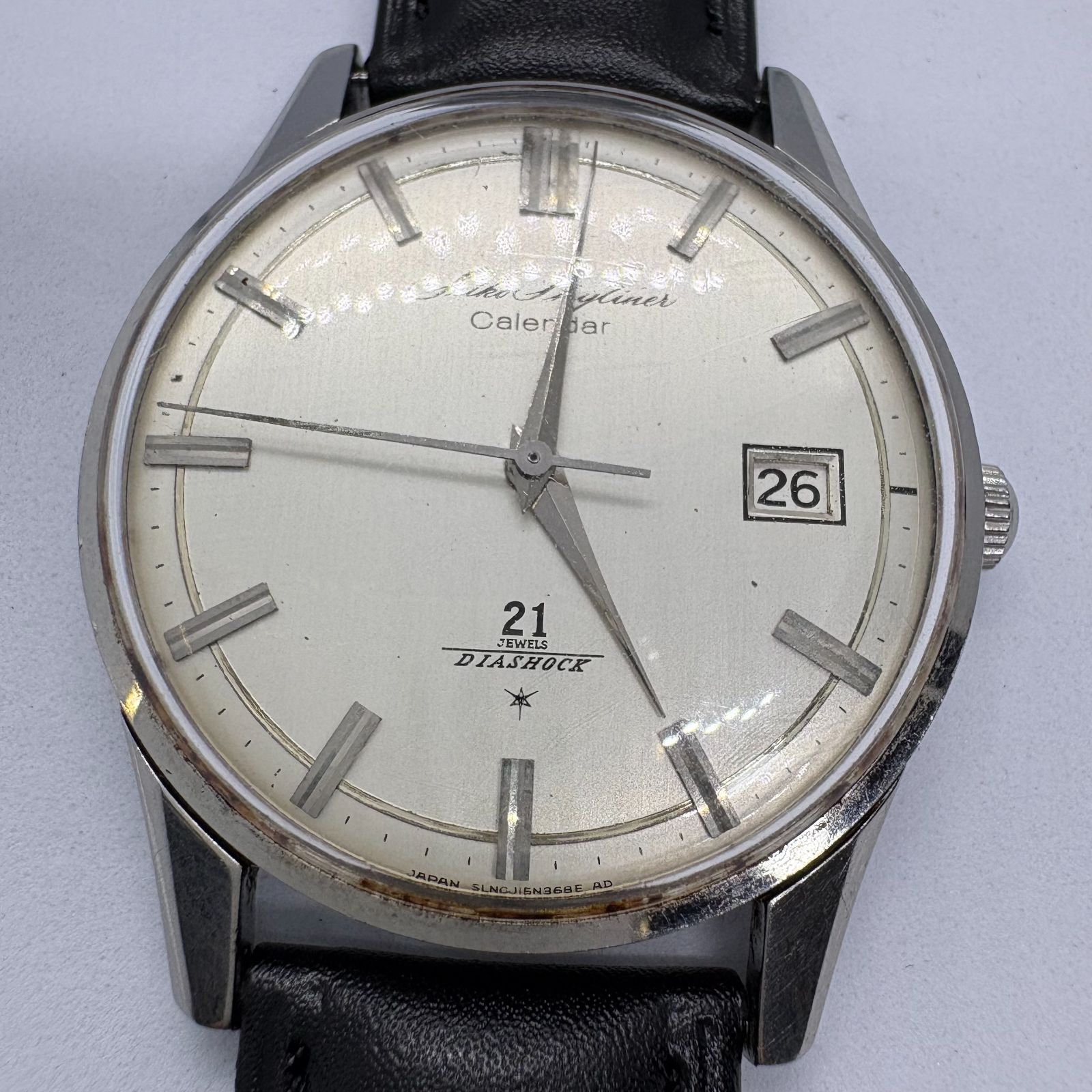 SEIKO Skyliner 紳士物手巻き腕時計 シルバー 稼働品 Yahoo!オークション -「セイコーライナー手巻き時計」(セイコー