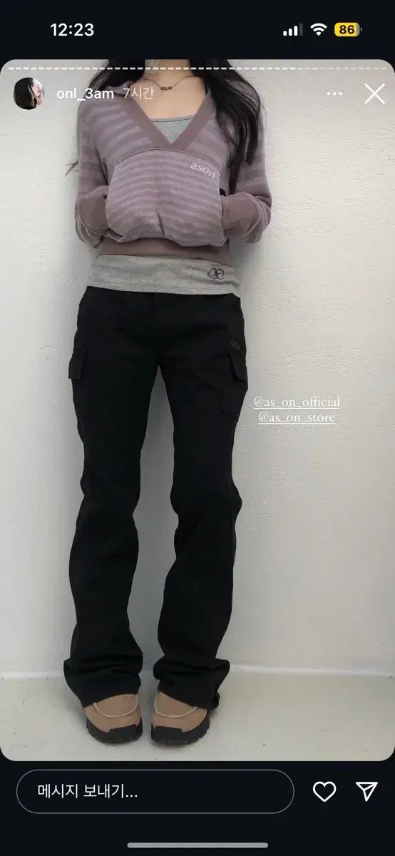 ason(アズオン) minutes cargo pants black as”on (アズオン