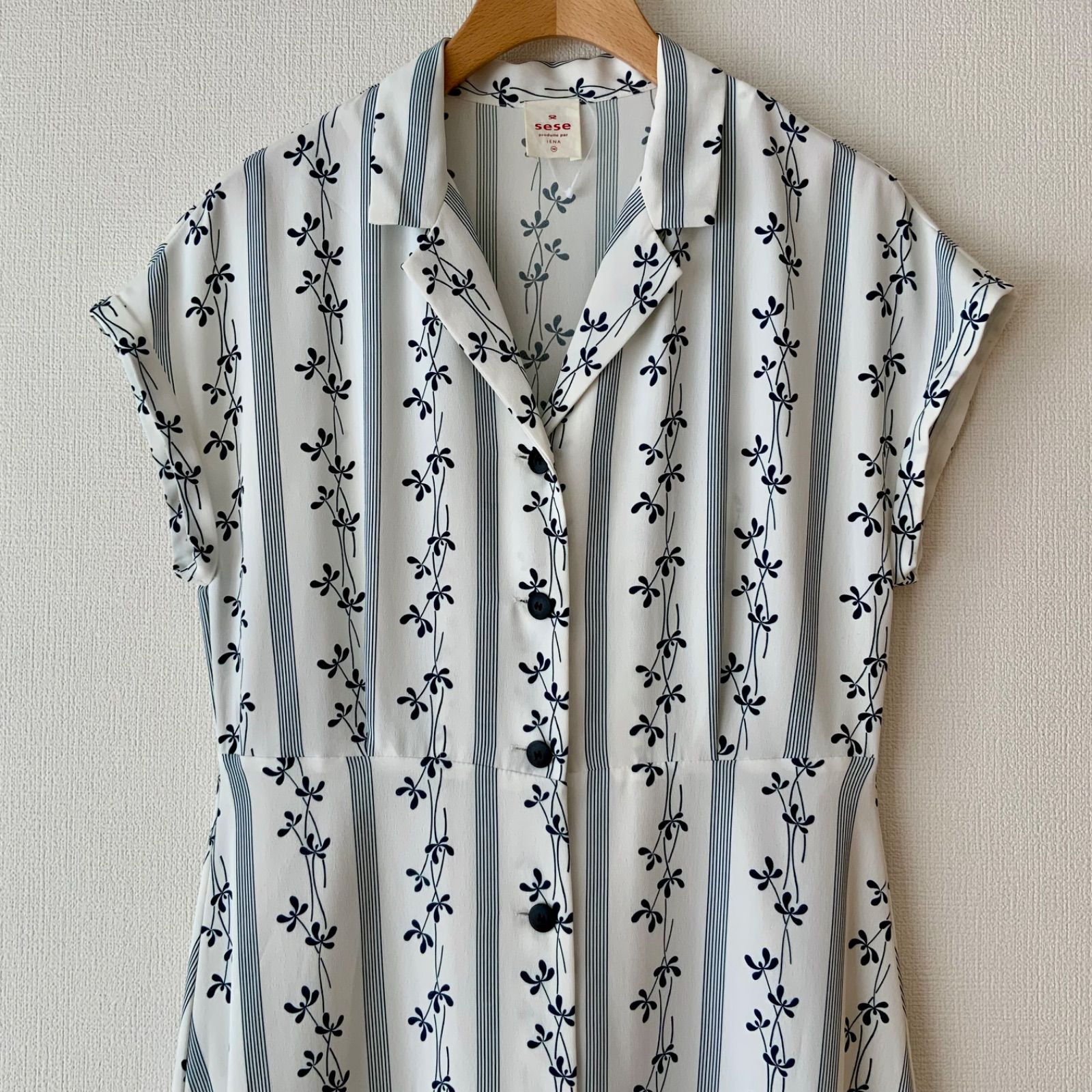 IENA イエナ DEVEAUX*sese】 前開きワンピース 花柄 ストライプ サイズ  