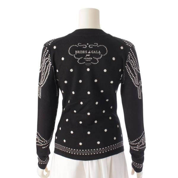 エルメス 23年 BRIDES de GALA カシミヤ混 ニット3D2612D8 ブラック 36  