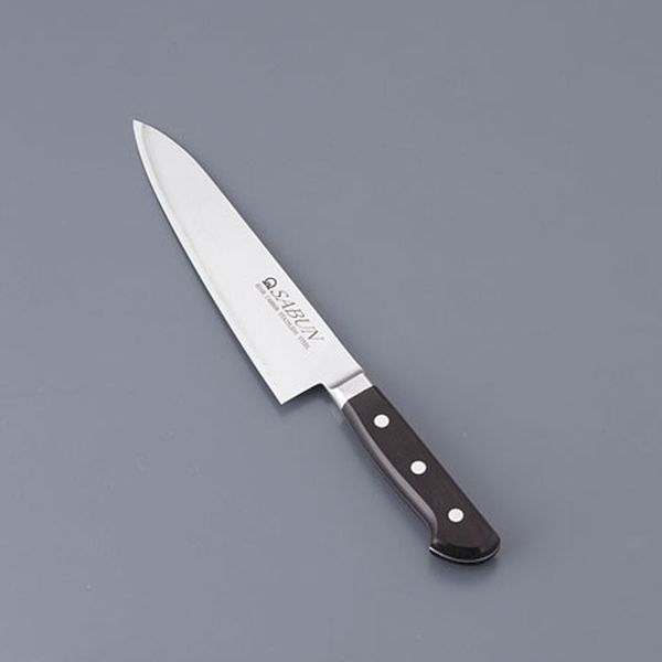 高村刃物制作所 牛刀包丁210mm クロマックス鋼 槌目 口金あり茶