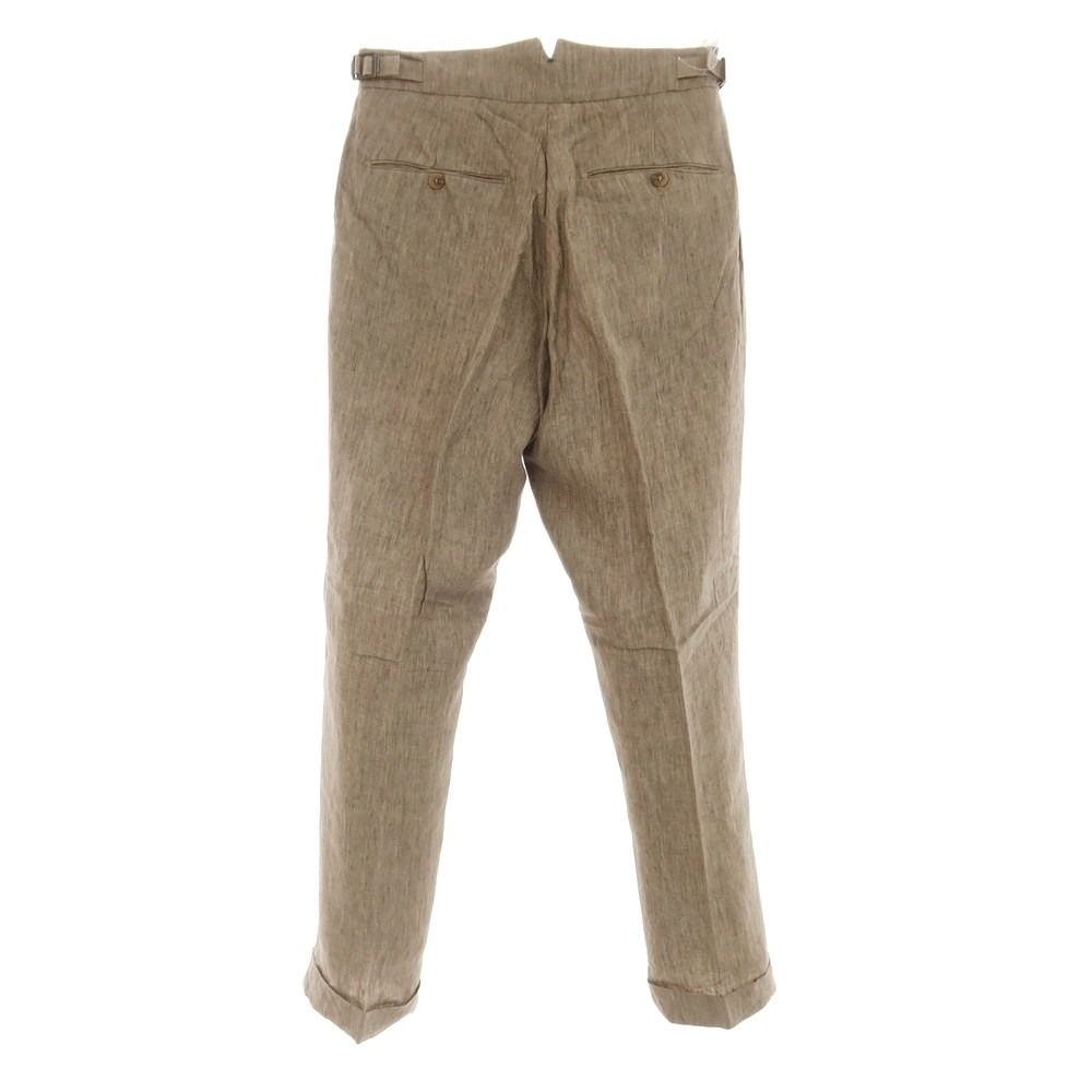 BERWICH ベージュ スラックス 42 ベルウィッチ BERWICH ツープリーツ スラックス COTTON LINEN