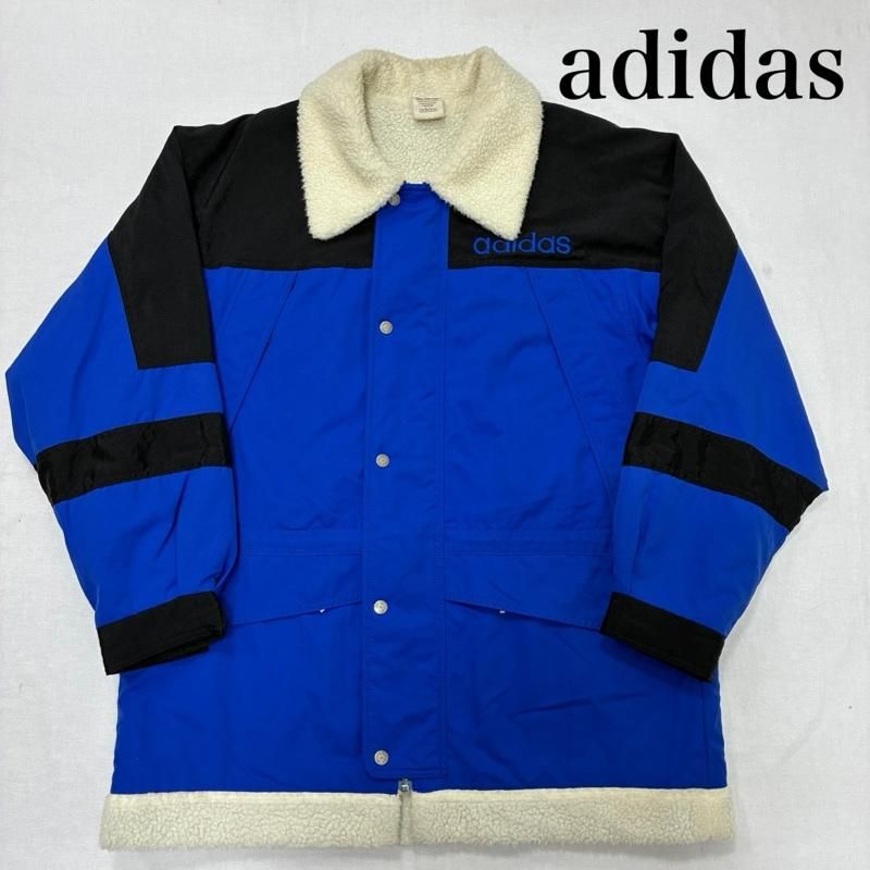 adidas アディダス ジャケット 上着 ジャンパー ブルゾン 80 s 白タグ 裏ボア ナイロン ジャケット AA-5181 デサント製 オールド ヴィンテージ