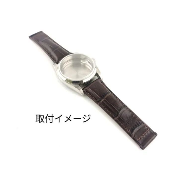 20mm イタリアンカーフレザー 革ベルト 20mm ダークブラウン こげ茶 【対応】ロレックス サブマリーナ デイトナ等 Rolex