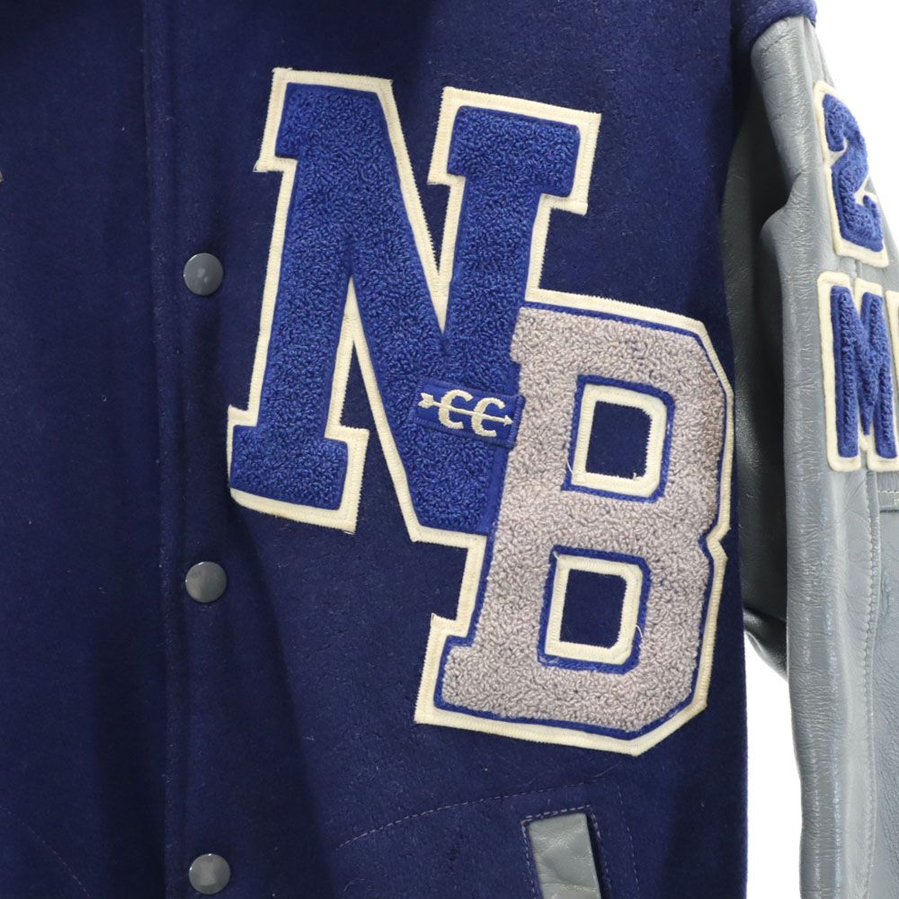 キャンパス 70s ヴィンテージ スタジャン ネイビー系 CAMPUS 袖レザー ブルゾン メンズ キャンパス 70s ヴィンテージ スタジャン ネイビー系 CAMPUS 袖レザー