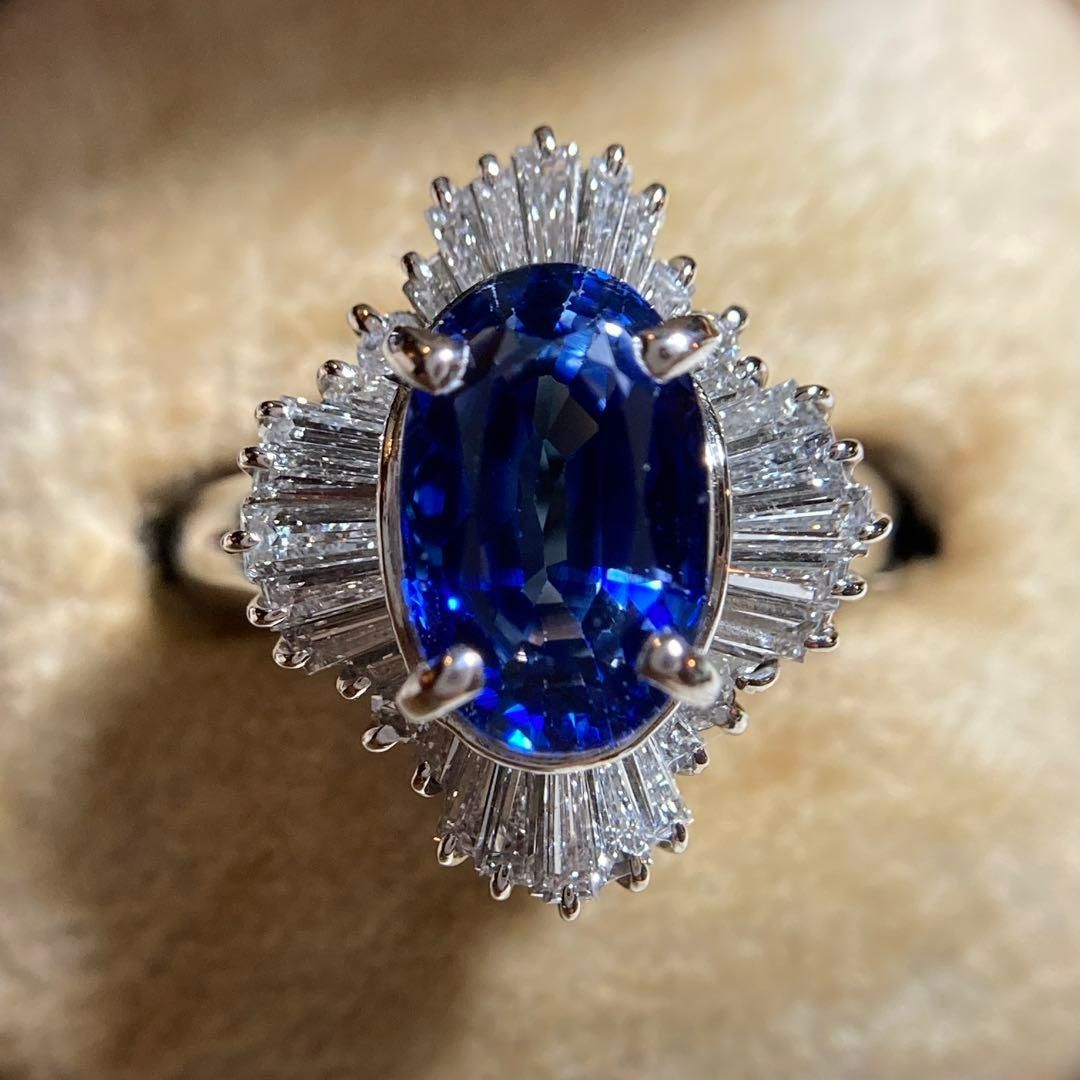 専用　非加熱 コーンフラワー ブルーサファイアスリランカ産3.37ct 鑑別書付 pm900 スリランカ産 コーンフラワーブルー サファイア 3.37ct