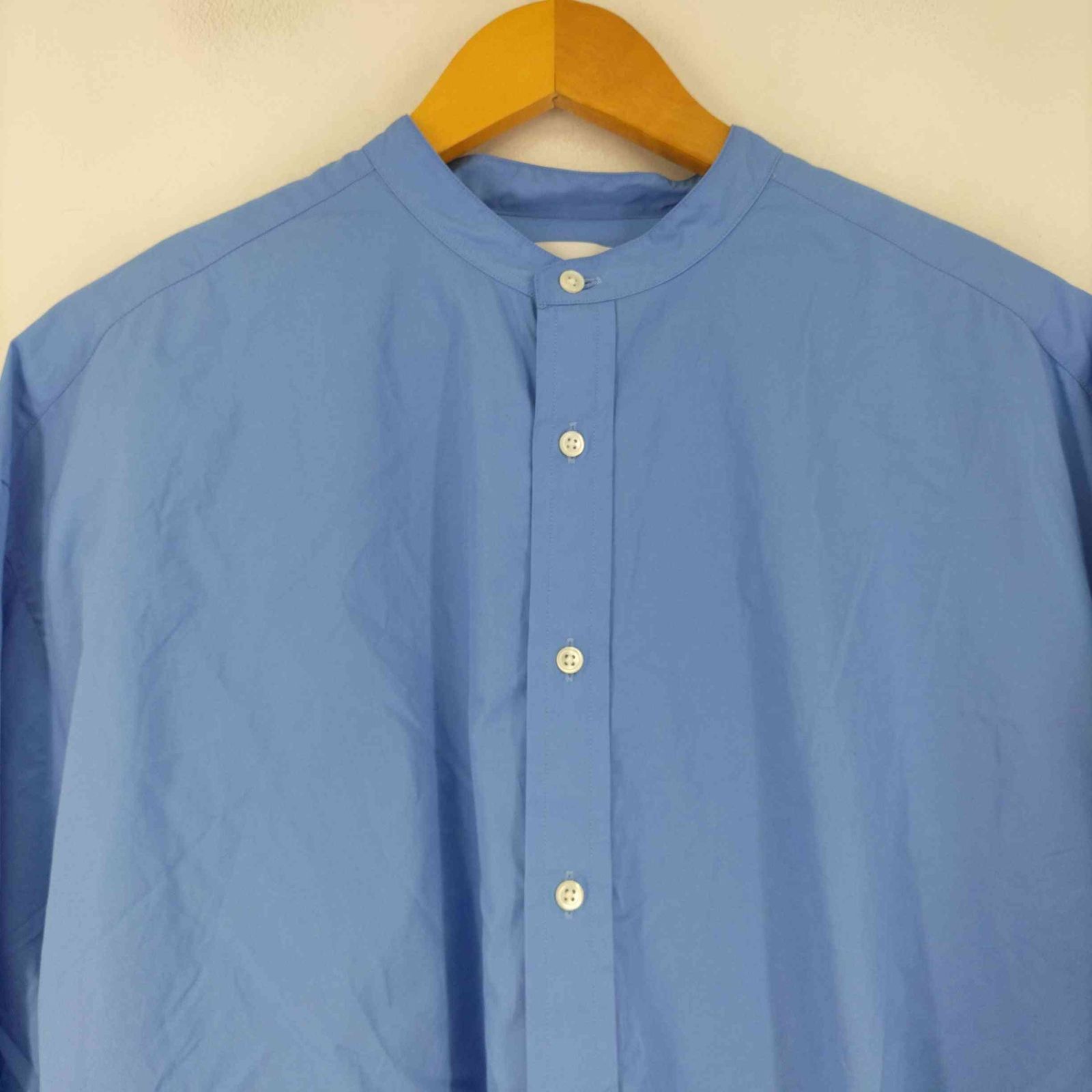 グラフペーパー Graphpaper 23SS High Count Broad Stripe Band Collar 