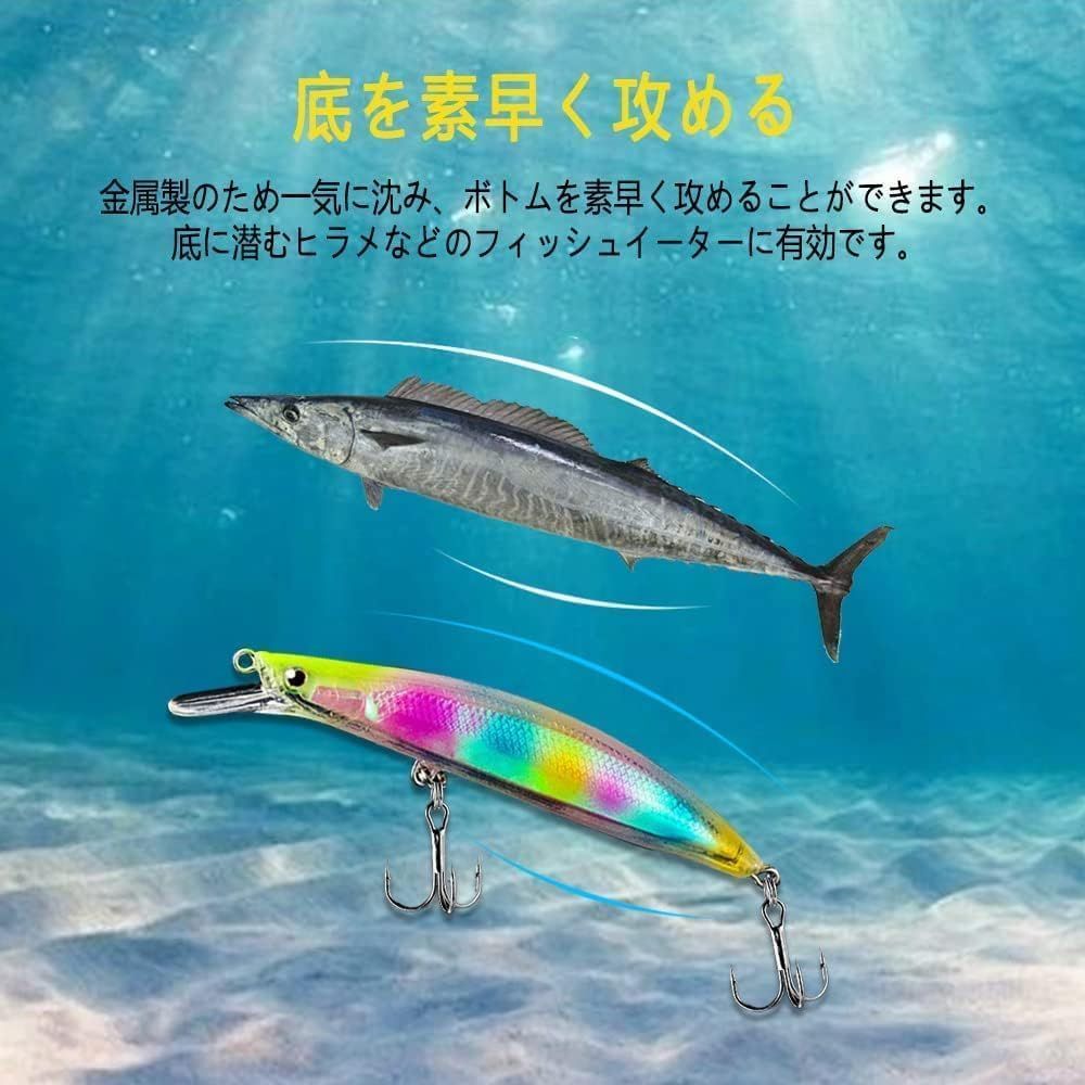 BlueBlue ミノー ルアー 5点セット 新着商品】5色 ミノー セット シーバス ヒラメ メバル 青物