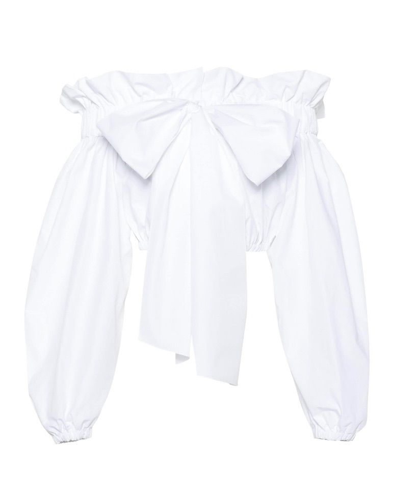 [定価10万円以上]新品タグ付きPatou リボンディティール クロップドトップ 定価10万円以上]新品タグ付きPatou リボンディティール クロップド