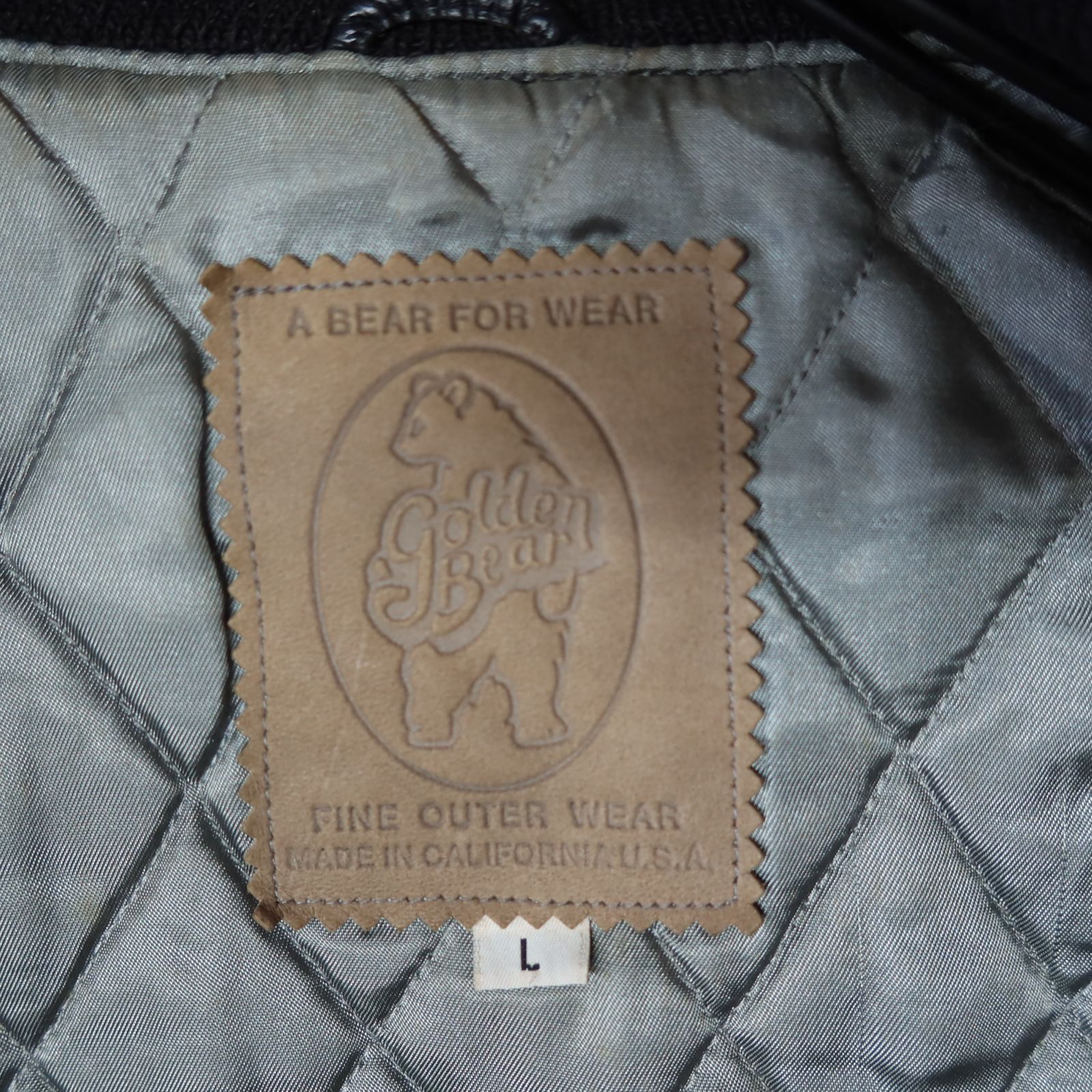 90s Vintage US古着☆Golden Bear ゴールデンベア スタジャン レザー