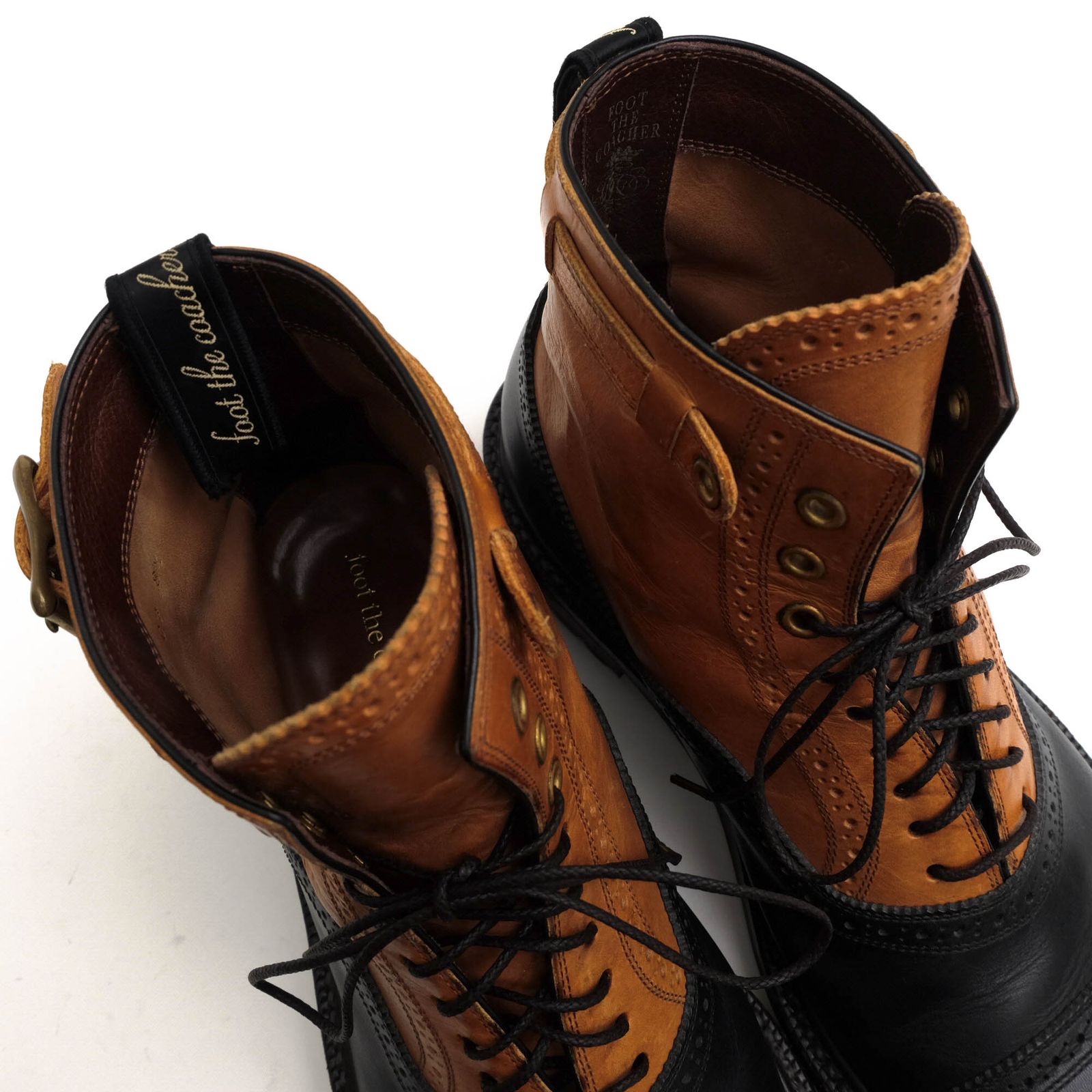 新品 foot the coacher サイドジップブーツレースアップ 8 9 フットザ