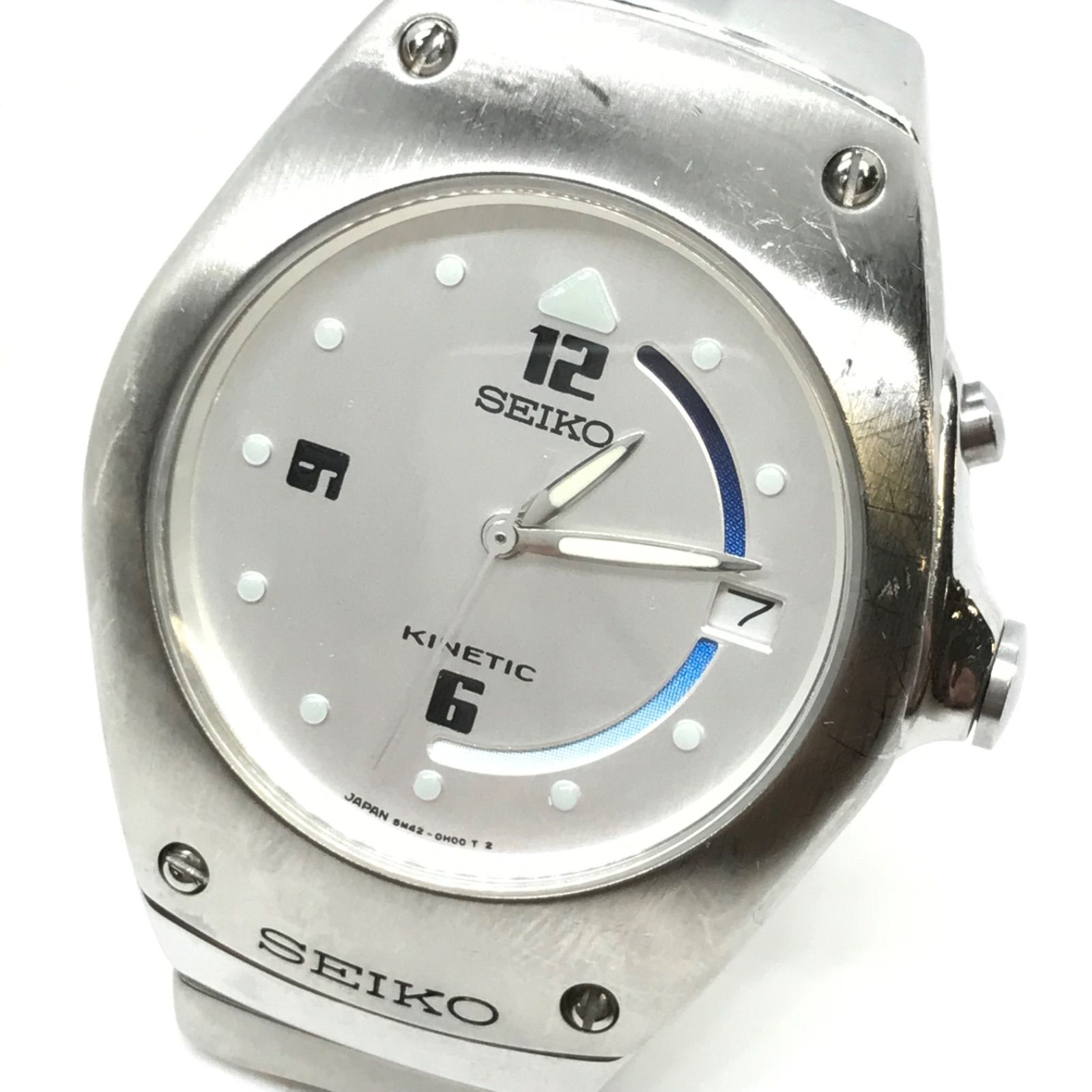 SEIKO KINETIC セイコー キネティック 腕時計 シルバー 5M42-0E30