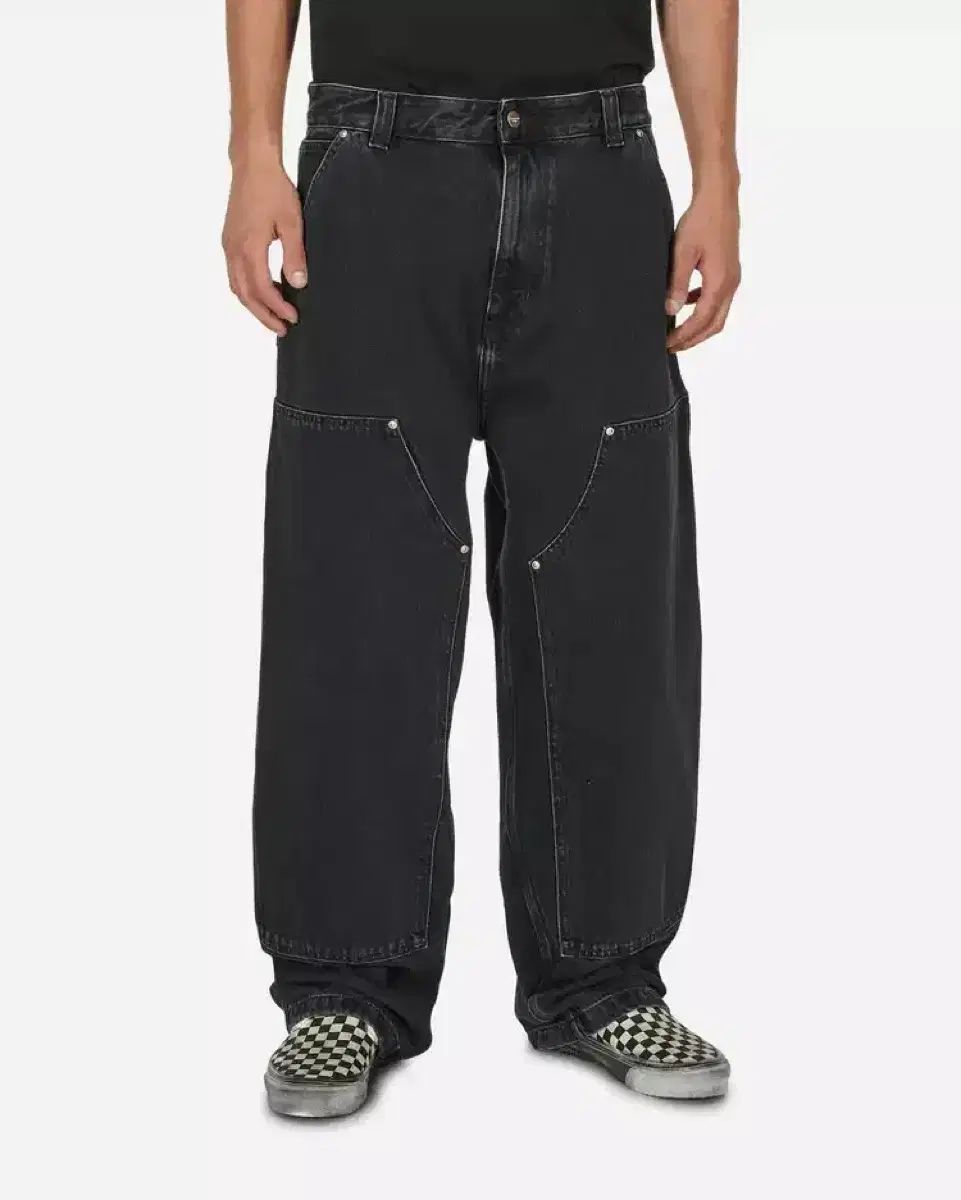 Carhartt カーハート WIP ナッシュ ルーズ フィット ダブル あなた パンツ 黒 ストーン ウォッシュド L