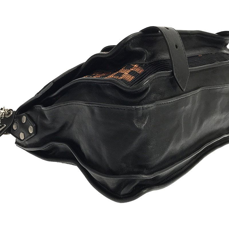 【美品】  Proenza Schouler / プロエンザスクーラー | 2way ショルダー付き 異素材 切替 レザー ハンドバッグ / チャーム付き | ブラック/マルチカラー | レディース 美品】 Proenza Schouler / プロエンザスクーラー | 2way ショルダー