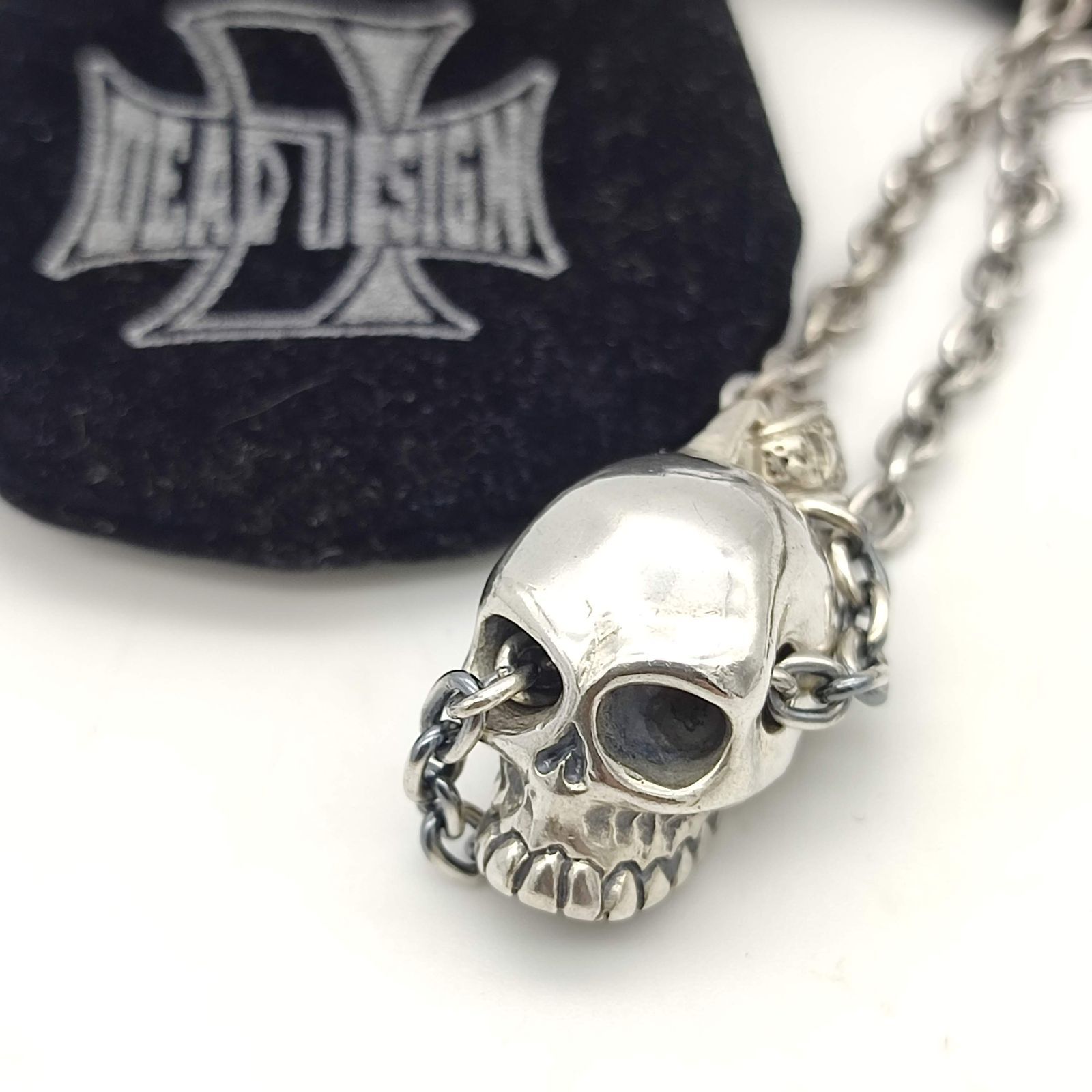 ディールデザイン シルバースカルネックレス 美品】DEAL DESIGN ディールデザイン スカルネックレス SILVER