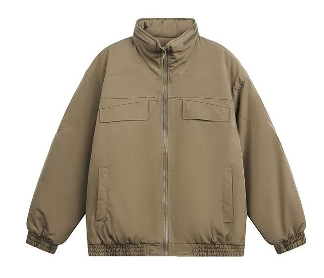 ♥ h アメリカンヴィンテージ風 クリーンフィット 立ち襟 中綿ジャケット｜ユニセックス 厚手 冬用 カジュアル 古着系