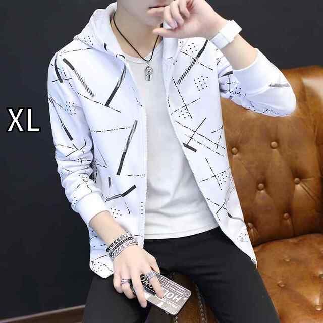 [XL]メンズ ファッション 服  オシャレ シンプル 大人 かっこいい 大きいサイズ ストリート 紳士服 秋冬 スウェットシャツ フード 韓国スタイル カーディガン 服 ジャケット