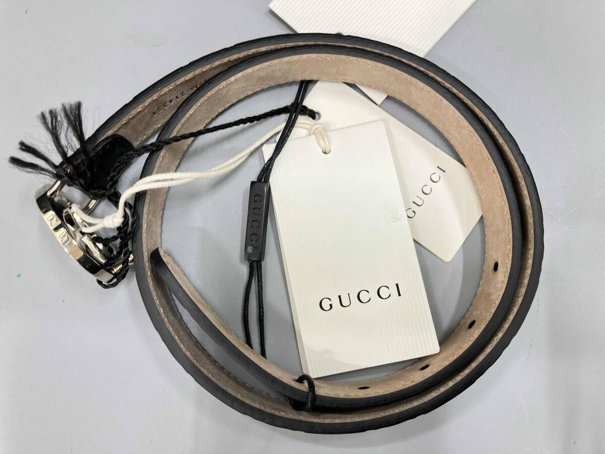 【美品】グッチ　レザーベルト　GG　ゴールド×シルバー　ドッキング　ブラック 2025年最新】Yahoo!オークション -グッチ インターロッキング