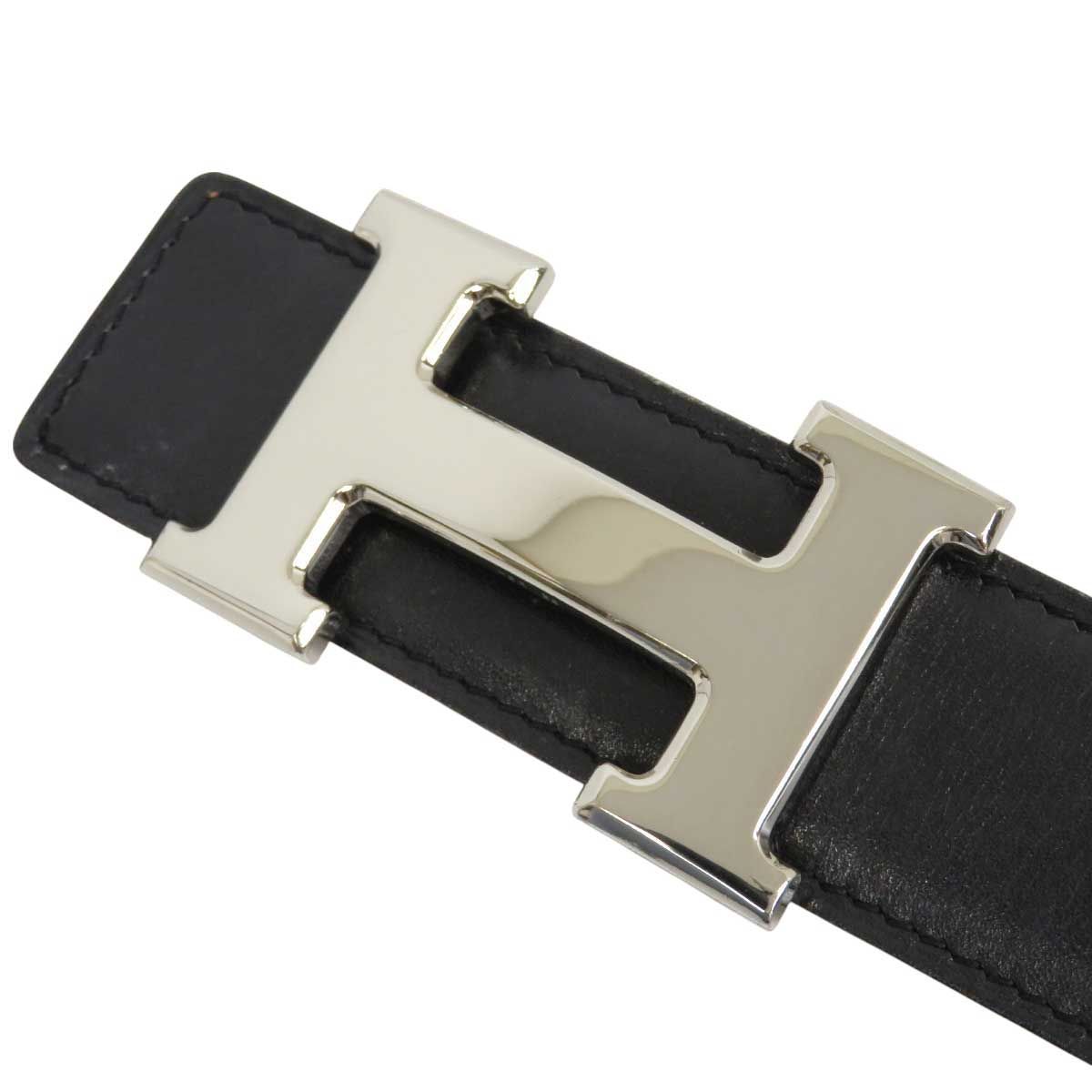 ☆エルメス　ベルト　Hバックル　リバーシブル エルメス H バックル リバーシブルベルト 32MM 80 メタル レザー