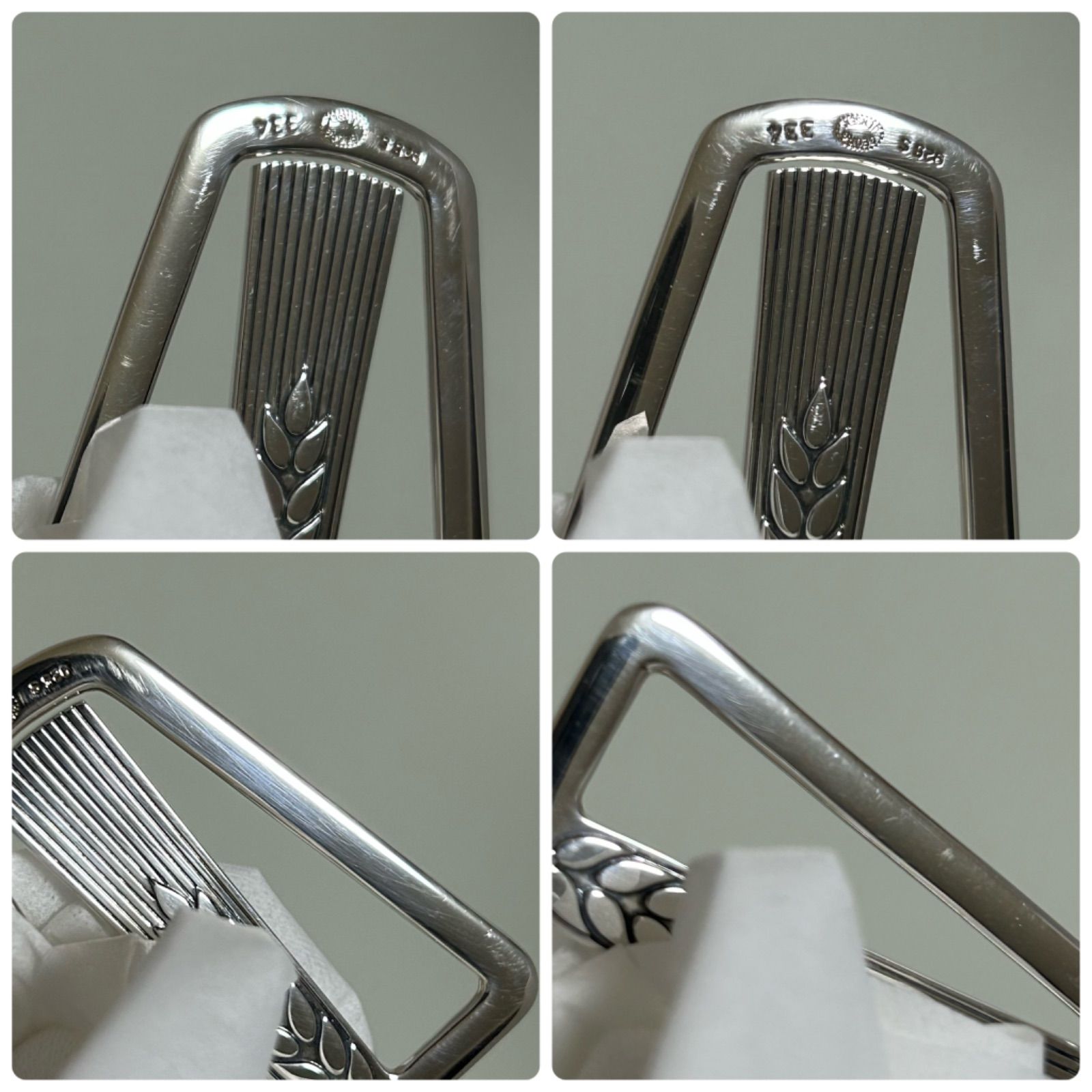 美品 マネークリップ ♯334 ジョージジェンセン/  ジョージジェンセン マネークリップ 334 稲穂 Ear of rice AG925