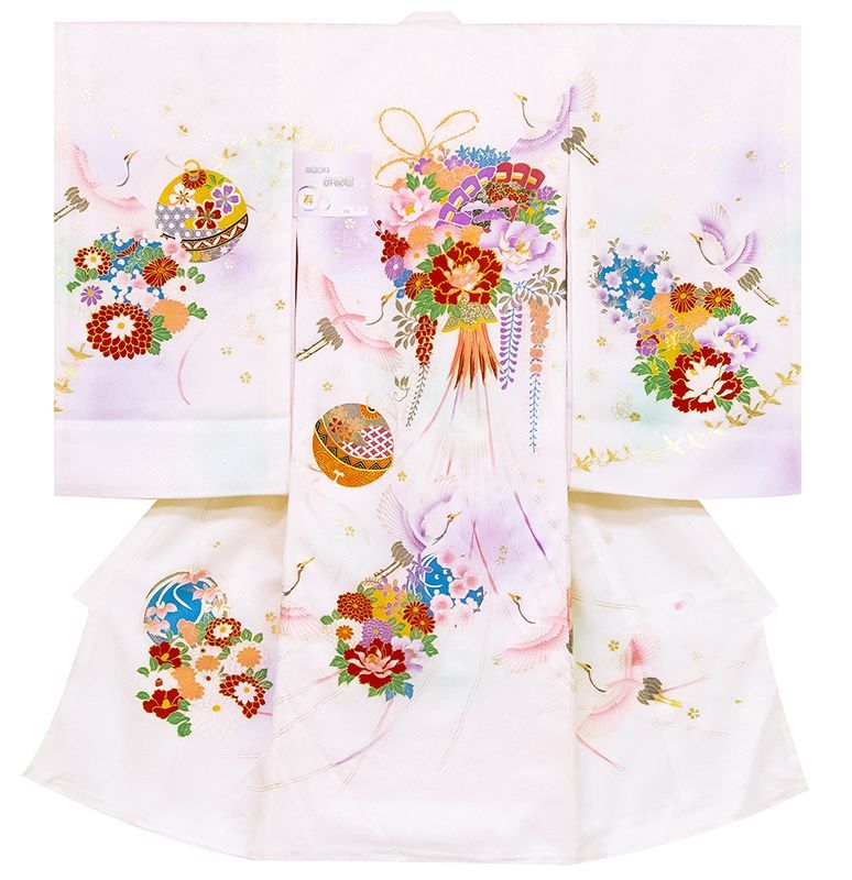 四つ身セット 橘柄 ピンク 七五三 7歳 四つ身着物フルセット「ピンク