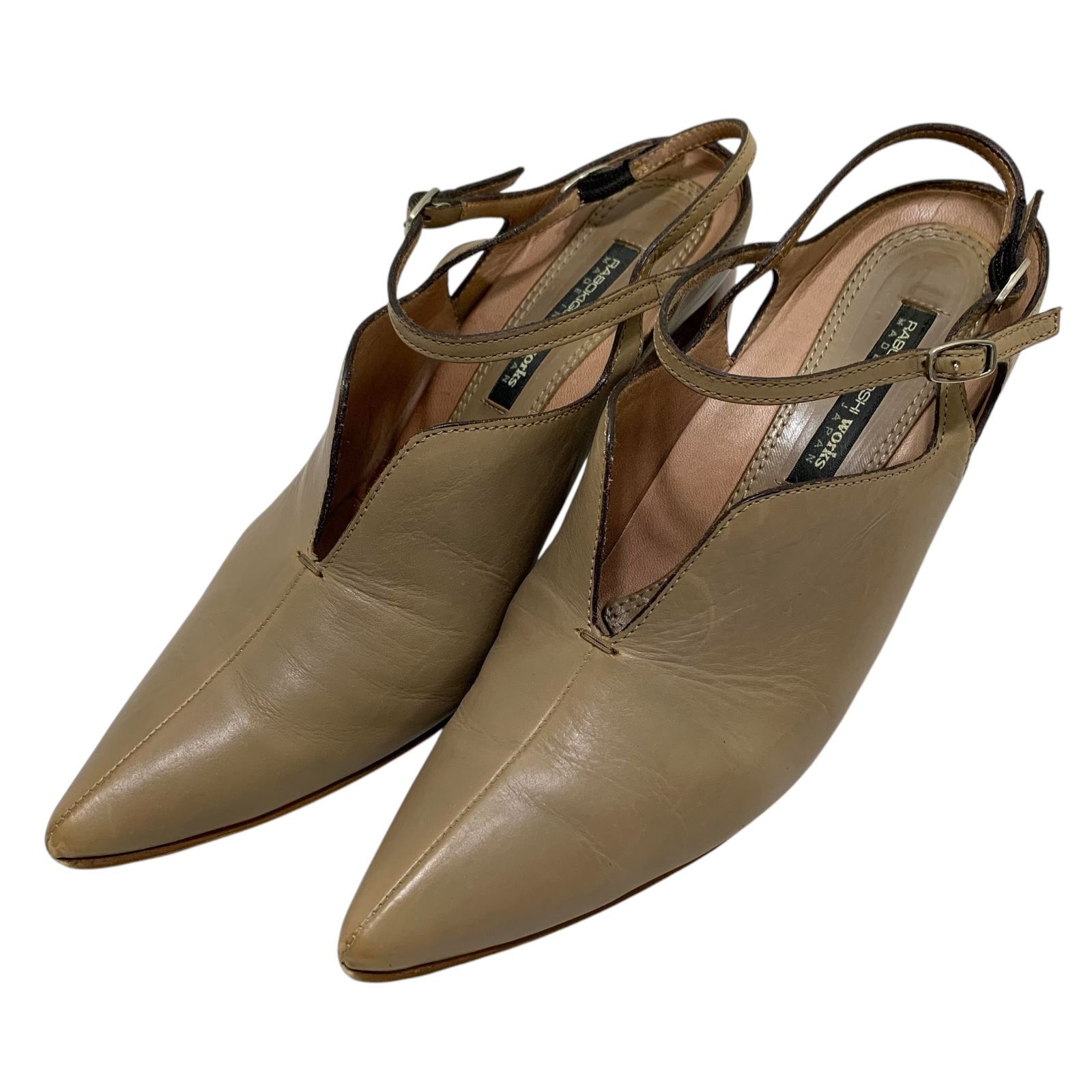 ラボキゴシワークス パンプス 本革 ブラウン ラボ キゴシ ワークス