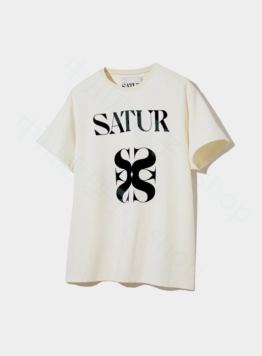Satur logo 韓国人気 Tシャツ 半袖 Satur ロゴトップス 男女