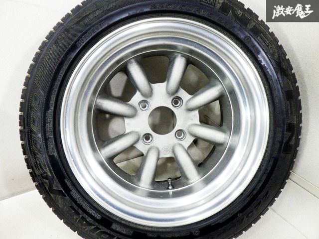 ワタナベホイール15インチ ９J Rタイプバルブ付き1本のみ中古 RS Watanabe R TYPE 15×9J-13 4H-114.3 シルバーメタリック 15