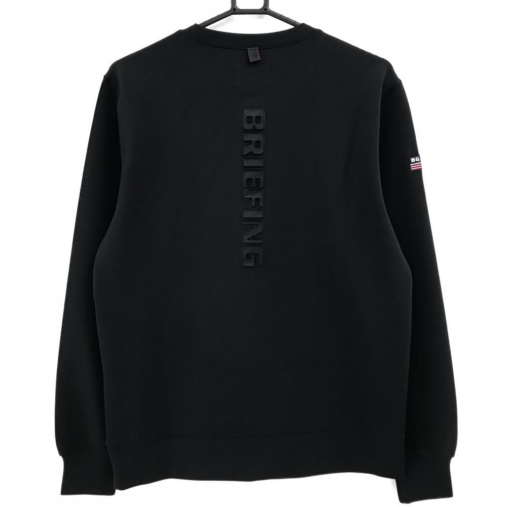 超 ブリーフィング トレーナー 黒 薄手 ダンボールニット調 メンズ M ゴルフウェア BRIEFING