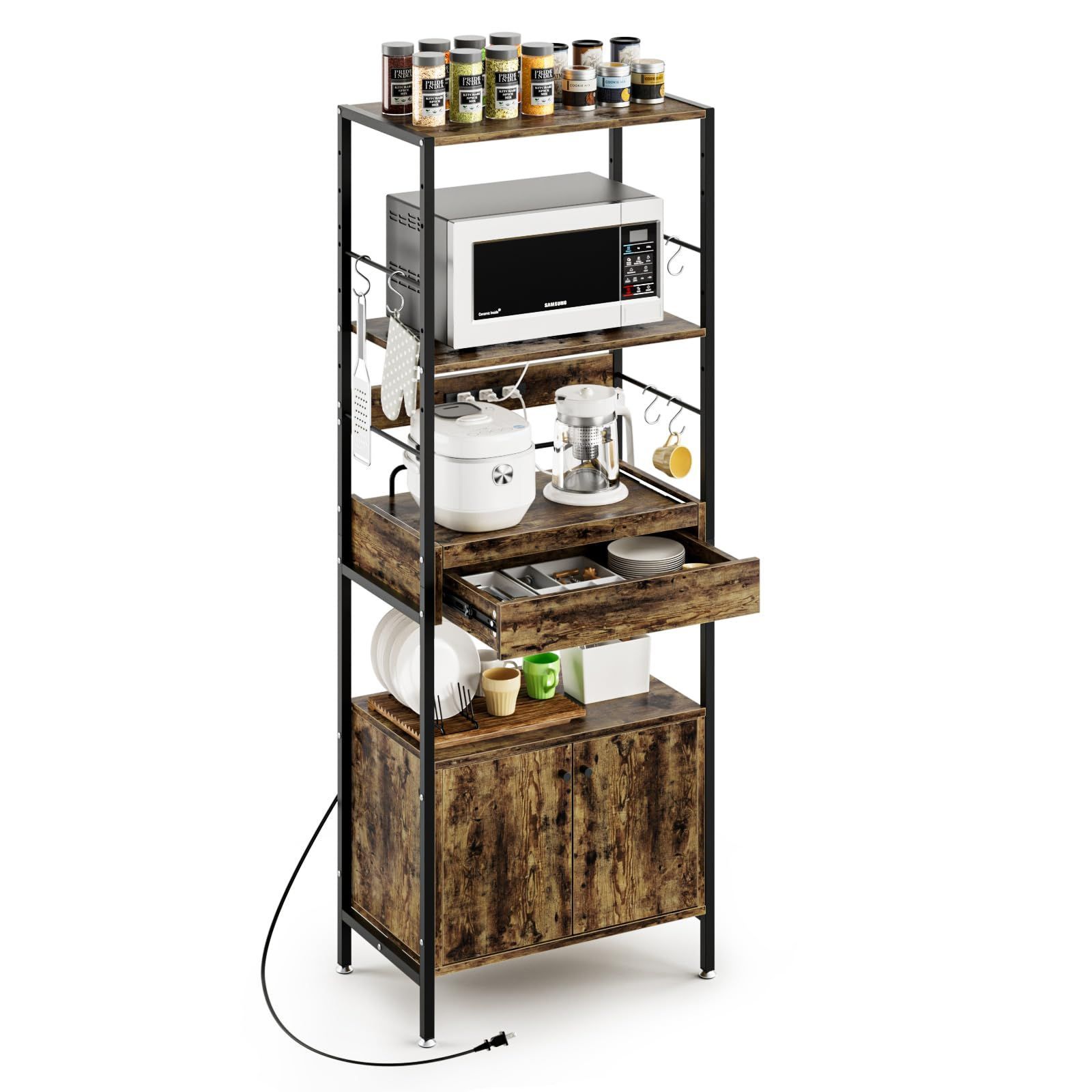 昭和レトロ 旭川家具 さくら工芸 大型 木製サイドボード 飾り棚 古家具